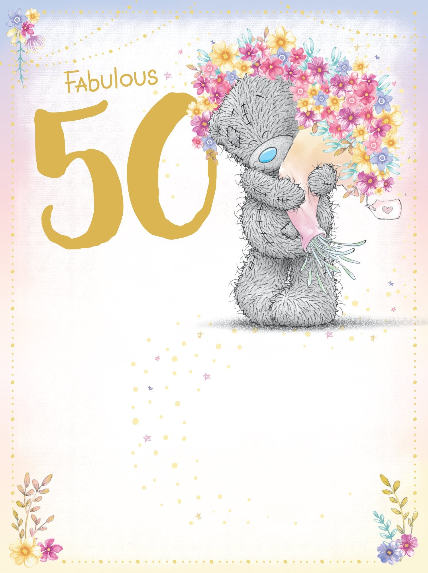 Photograph of 50th Birthday Teddy Bouquet Greetings Card at Nicole's Shop