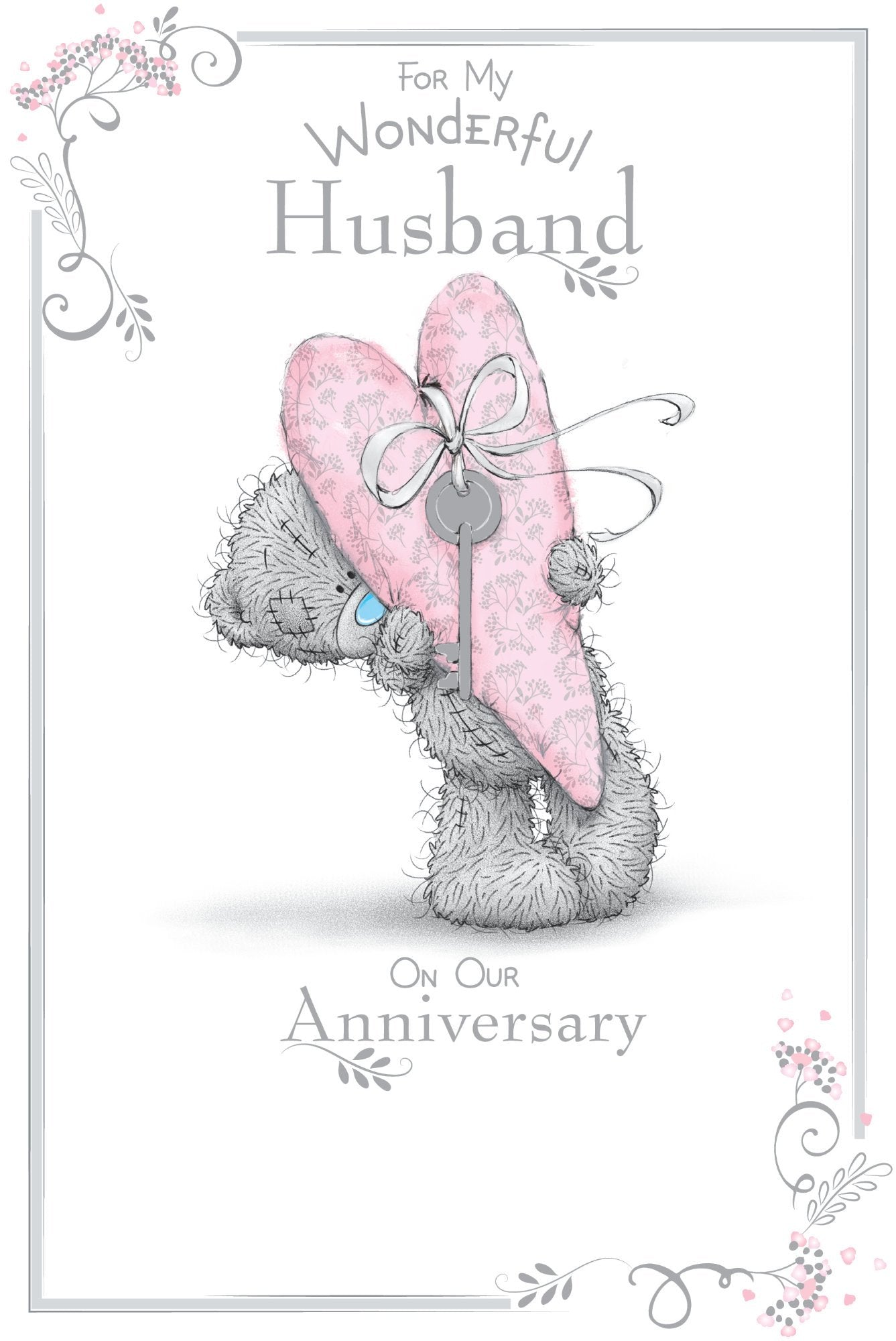 Photograph of Anniversary Husband Teddy Heart Greetings Card at Nicole's Shop