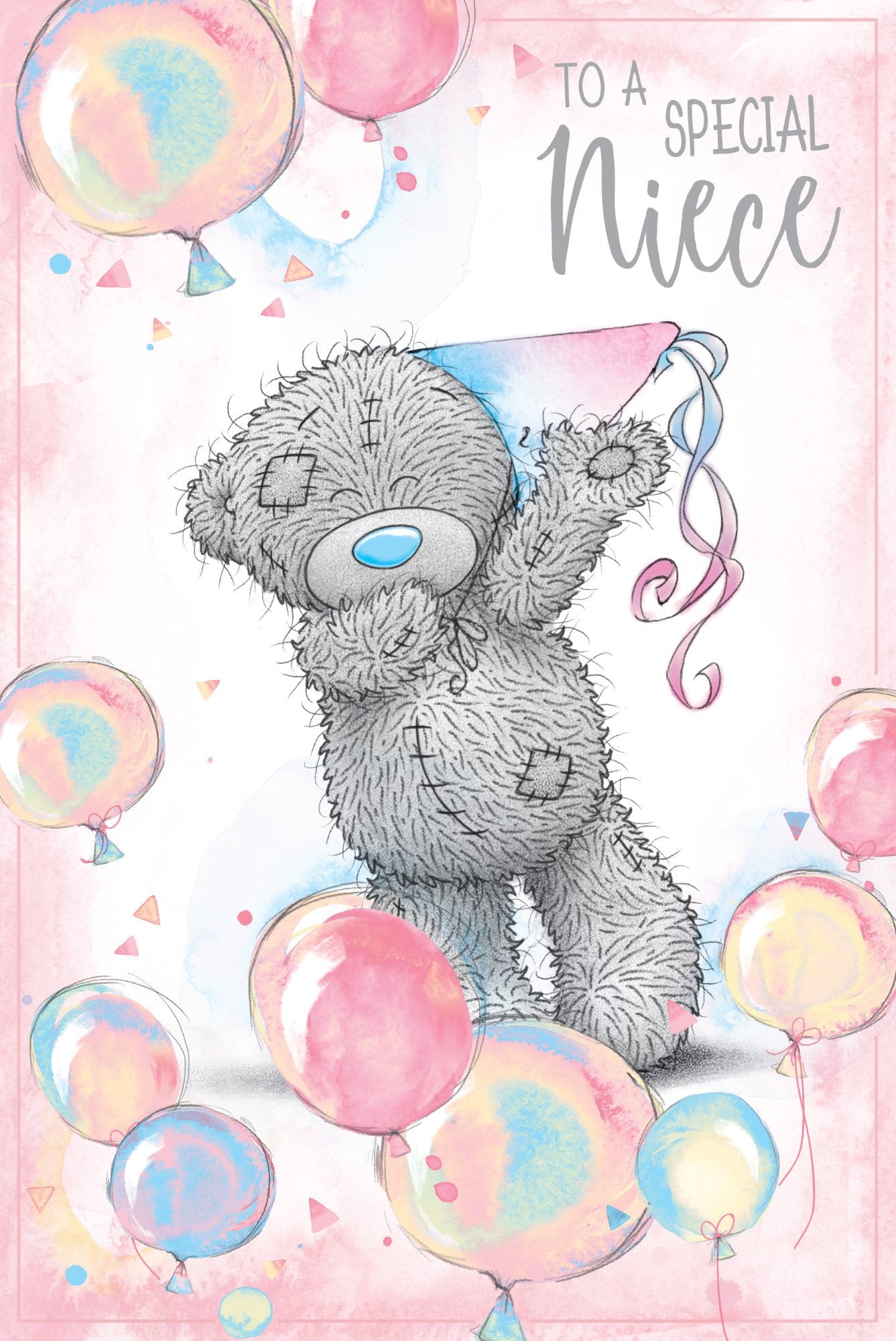 Photograph of Niece Birthday Teddy Party Greetings Card at Nicole's Shop