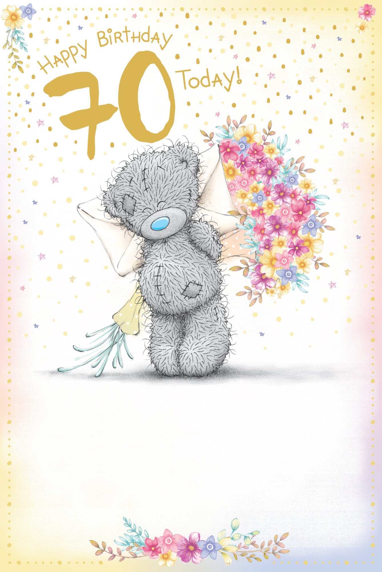 Photograph of 70th Birthday Teddy Bouquet Greetings Card at Nicole's Shop