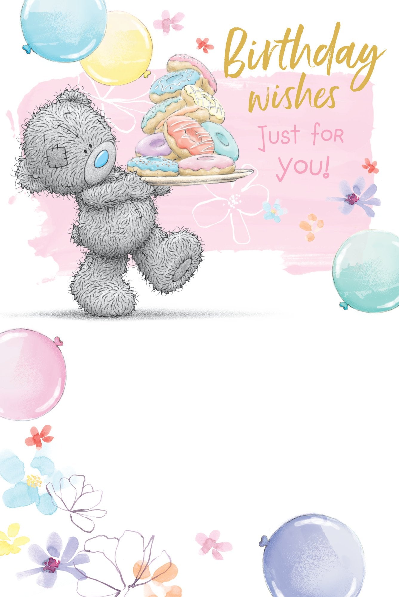 Photograph of Bear Carrying Doughnuts Greetings Card at Nicole's Shop