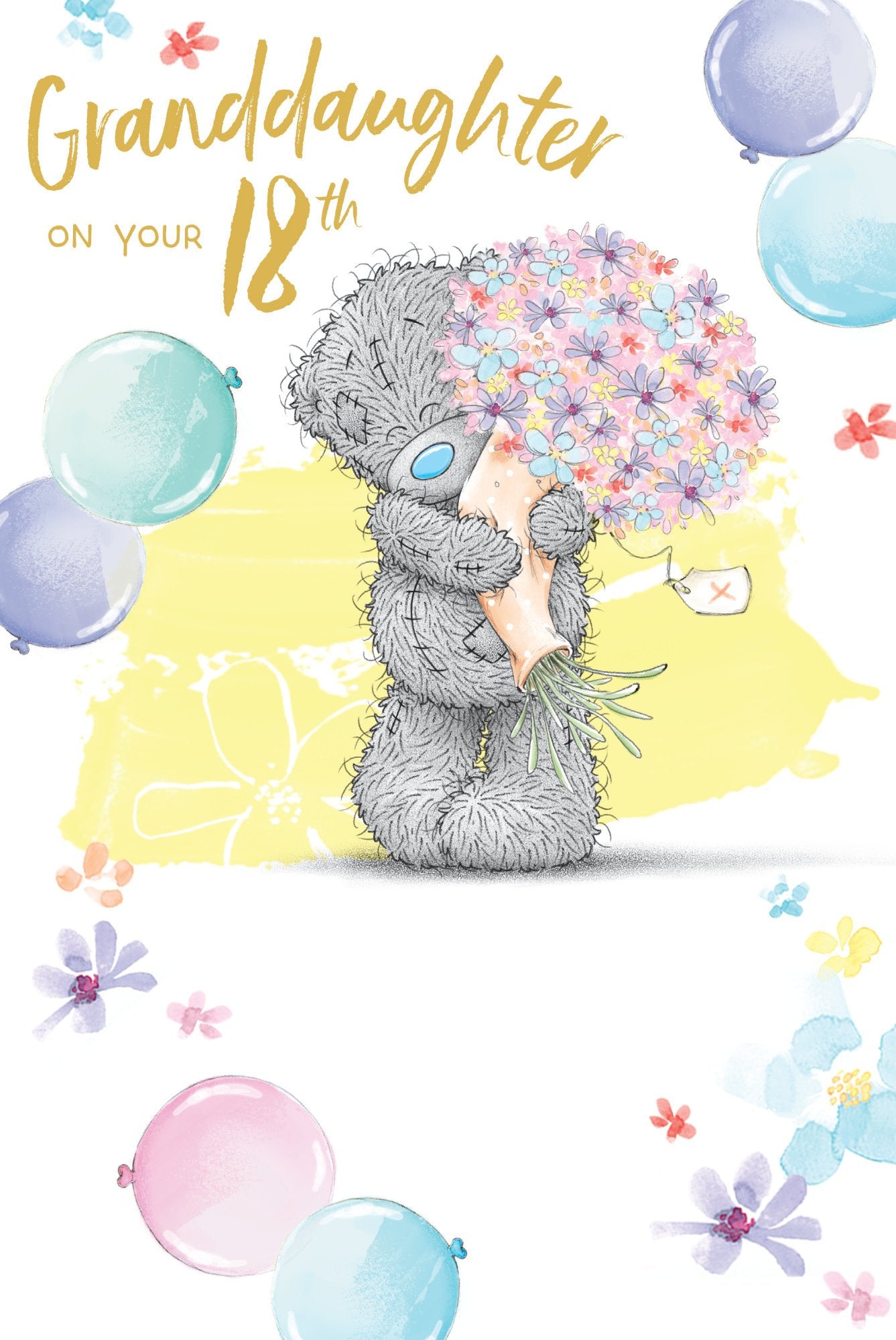 Buy Granddaughter 18th Birthday Teddy Bouquet Greetings Card at Nicole ...