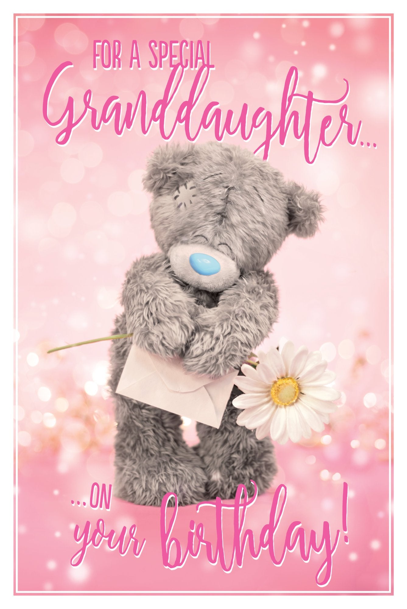 Photograph of Granddaughter Birthday Teddy Flower Greetings Card at Nicole's Shop