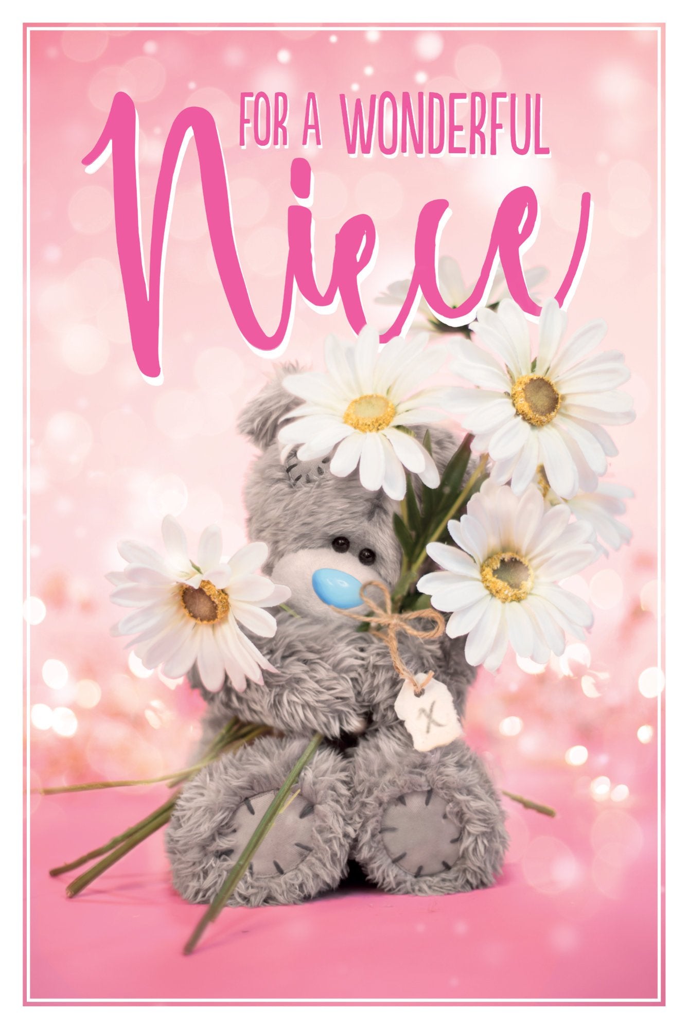 Photograph of Niece Birthday Teddy Flowers Greetings Card at Nicole's Shop