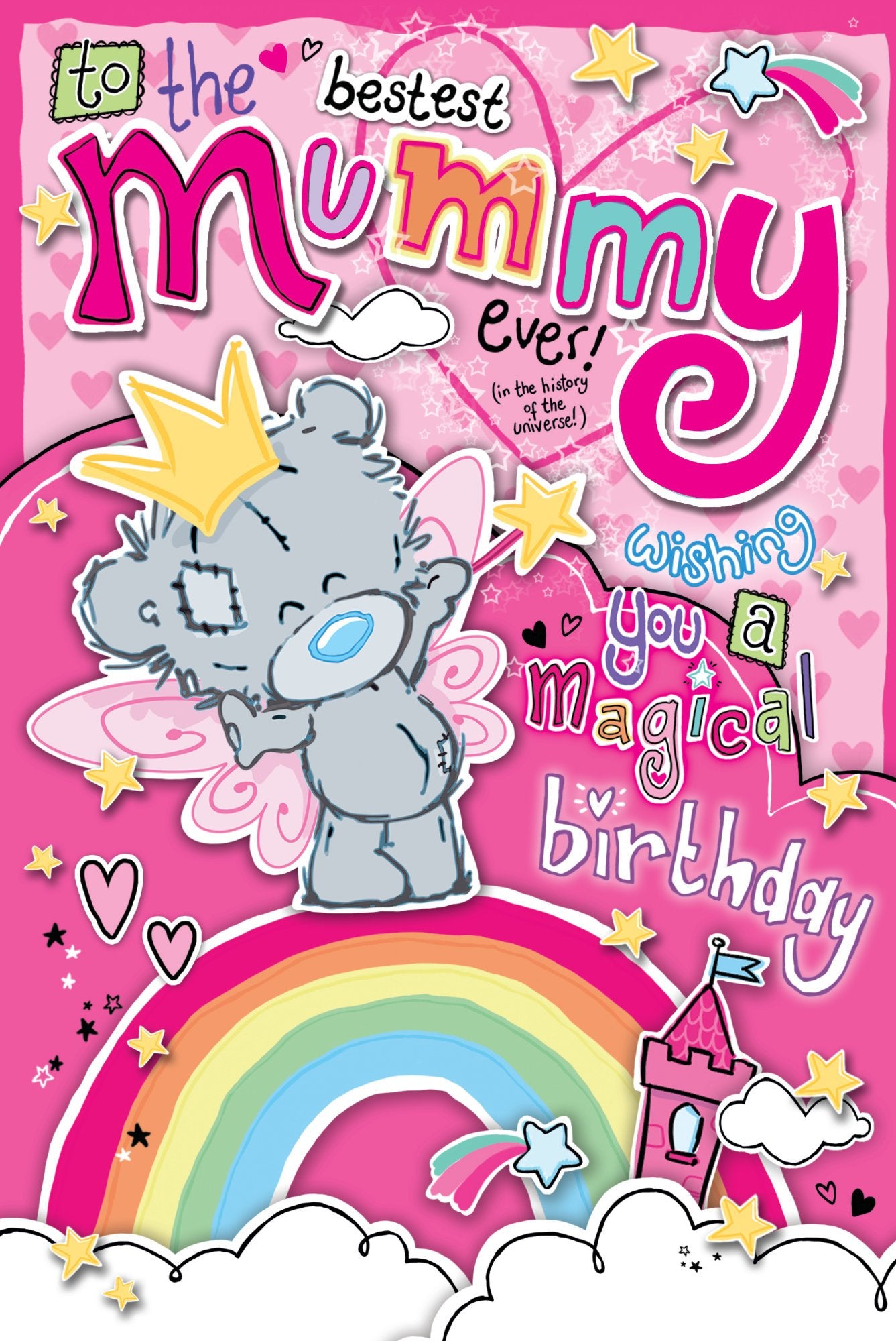 Photograph of Mummy Birthday Teddy Rainbow Greetings Card at Nicole's Shop