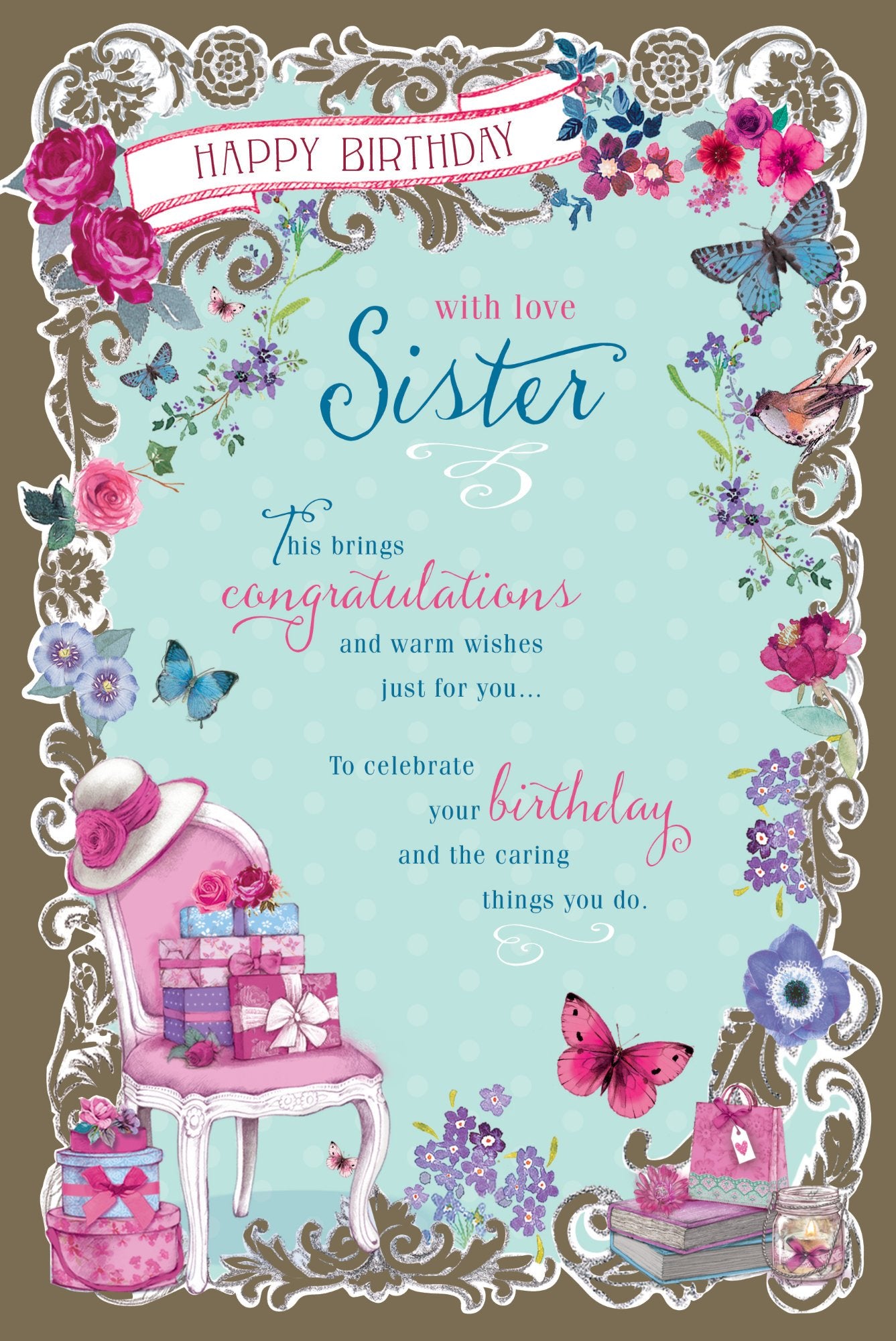 Photograph of Sister Birthday Caring Greetings Card at Nicole's Shop