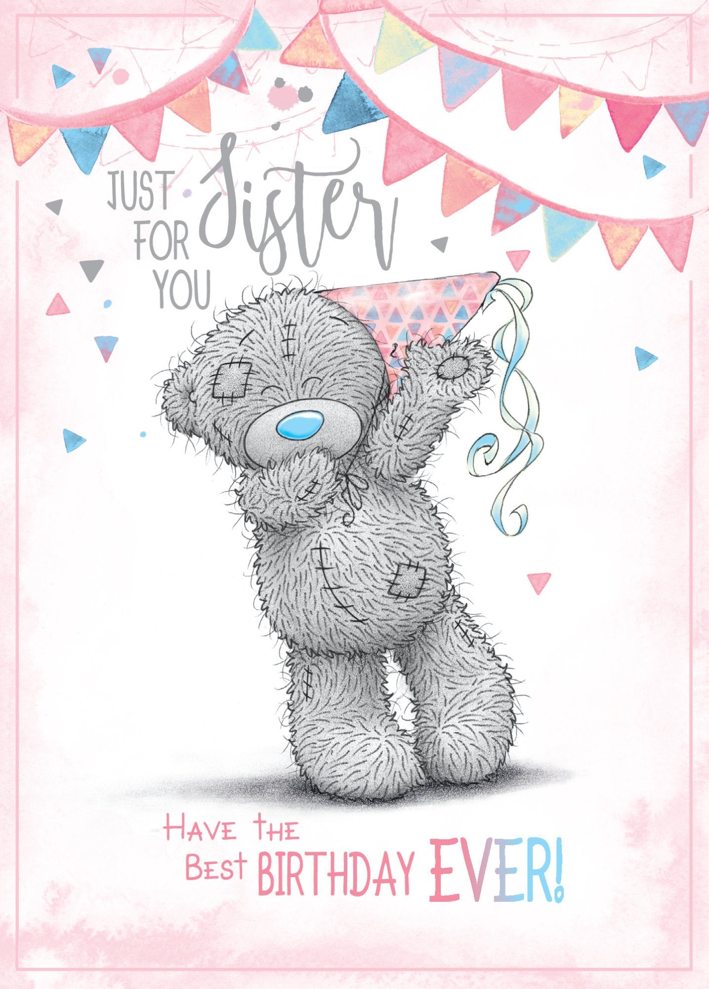 Photograph of Sister Birthday Teddy Hat Greetings Card at Nicole's Shop