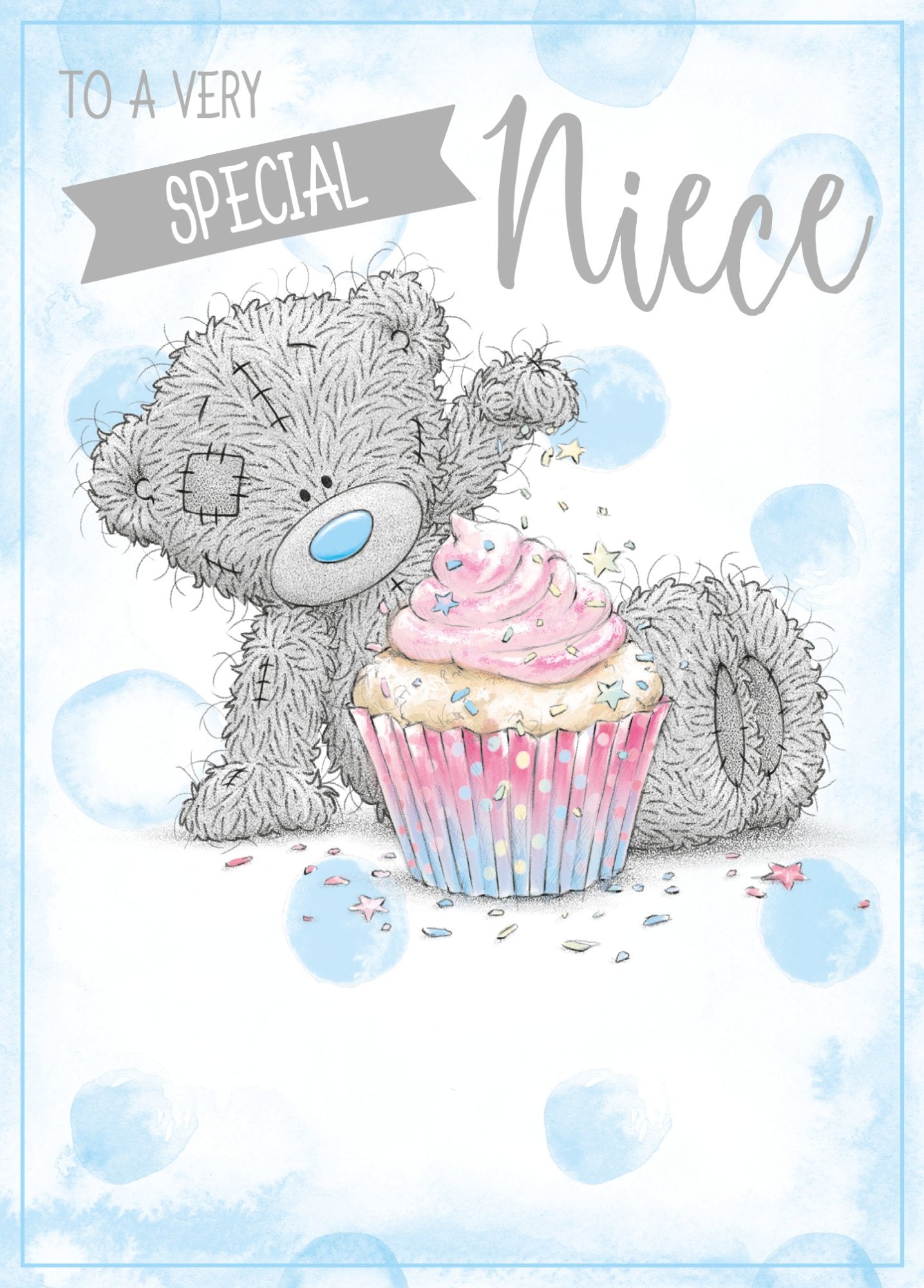 Photograph of Niece Birthday Teddy Cupcake Greetings Card at Nicole's Shop
