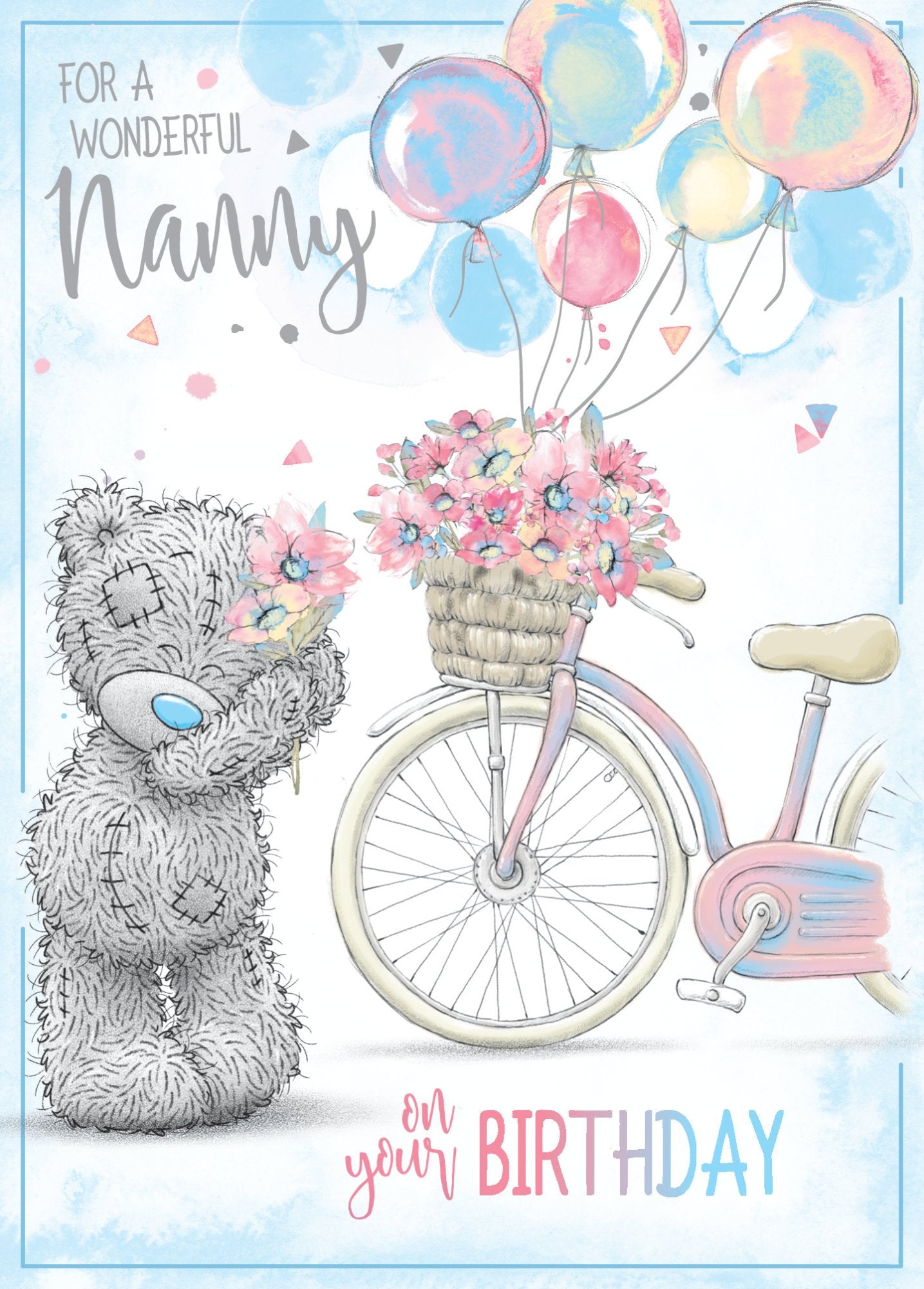 Photograph of Nanny Birthday Teddy Bike Greetings Card at Nicole's Shop