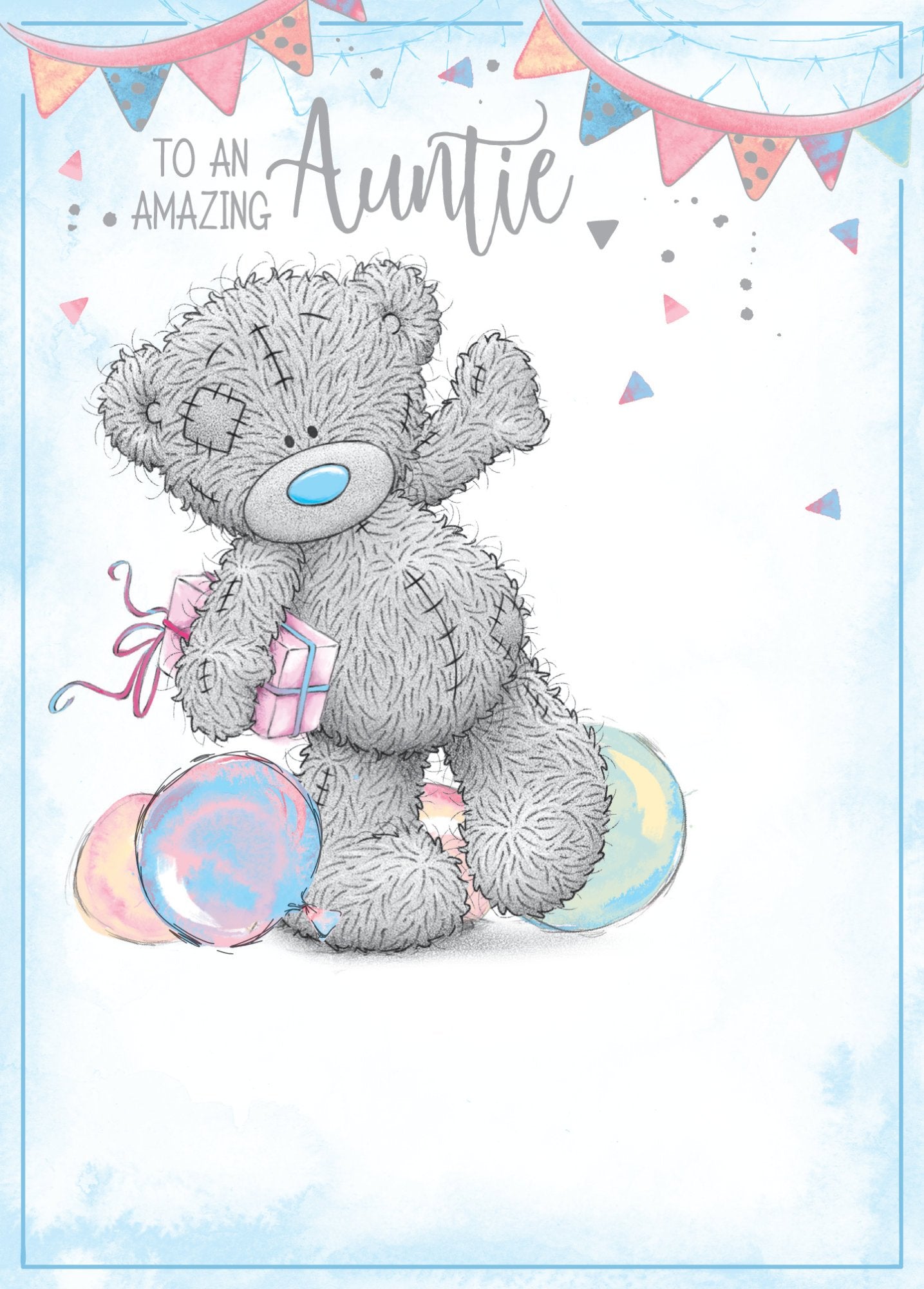 Photograph of Auntie Birthday Teddy Balloons Greetings Card at Nicole's Shop