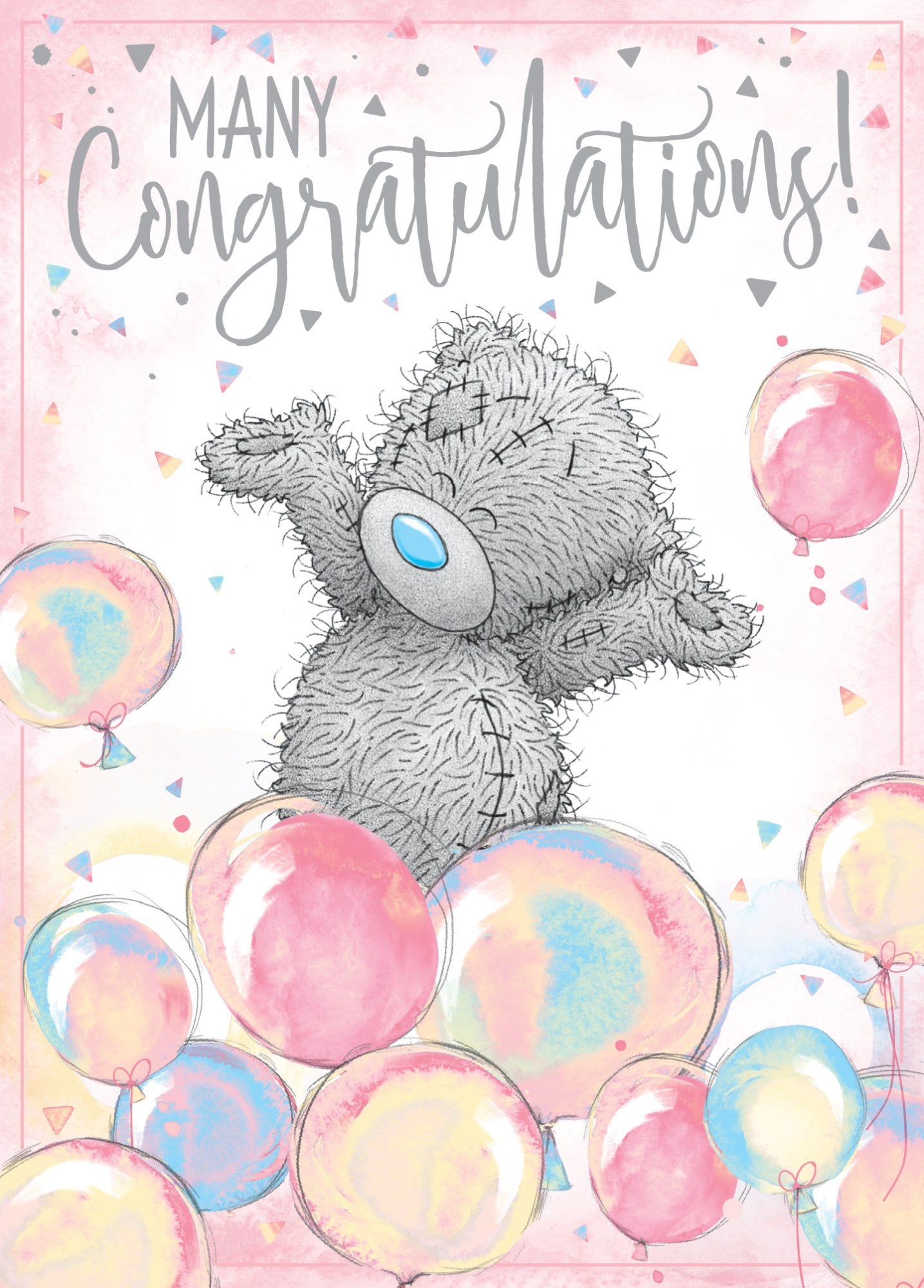 Photograph of Congratulations Teddy Chuffed Greetings Card at Nicole's Shop