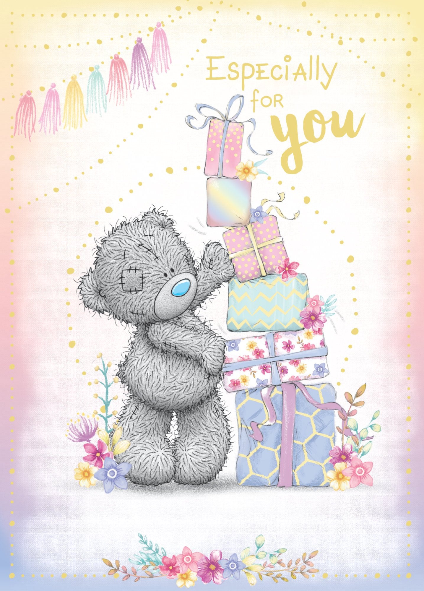 Photograph of Open Birthday Bear & Presents Greetings Card at Nicole's Shop