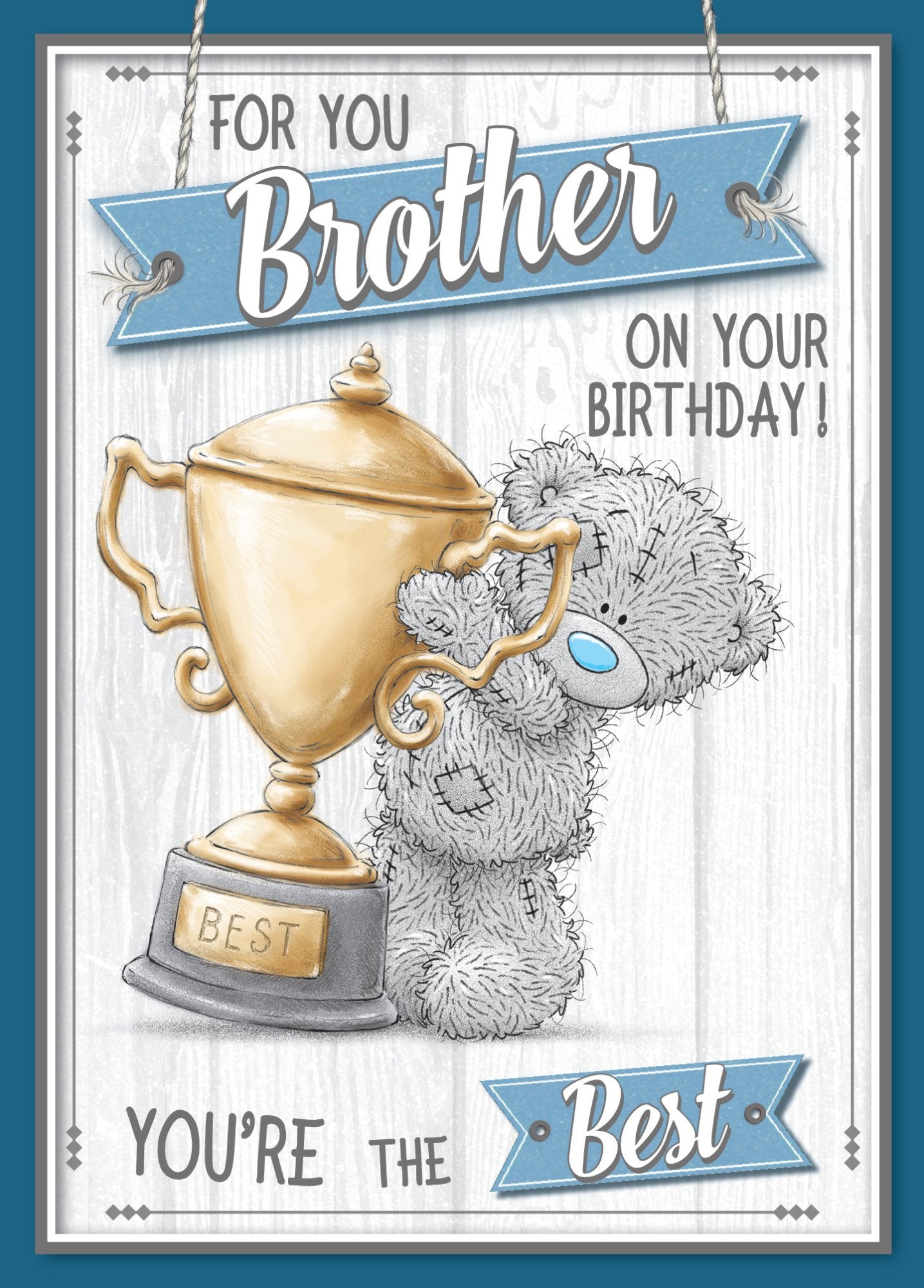 Photograph of Brother Birthday Teddy Champ Greetings Card at Nicole's Shop