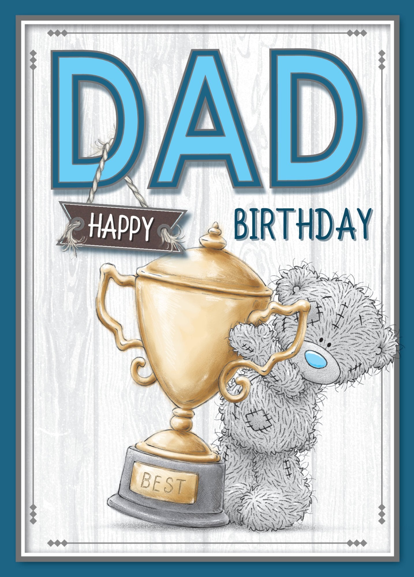 Photograph of Dad Birthday Teddy Champ Greetings Card at Nicole's Shop