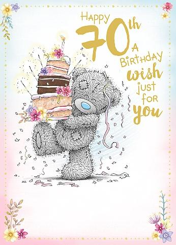 Photograph of 70th Birthday Teddy Cake Greetings Card at Nicole's Shop