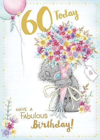 Photograph of 60th Birthday Teddy Bouquet Greetings Card at Nicole's Shop