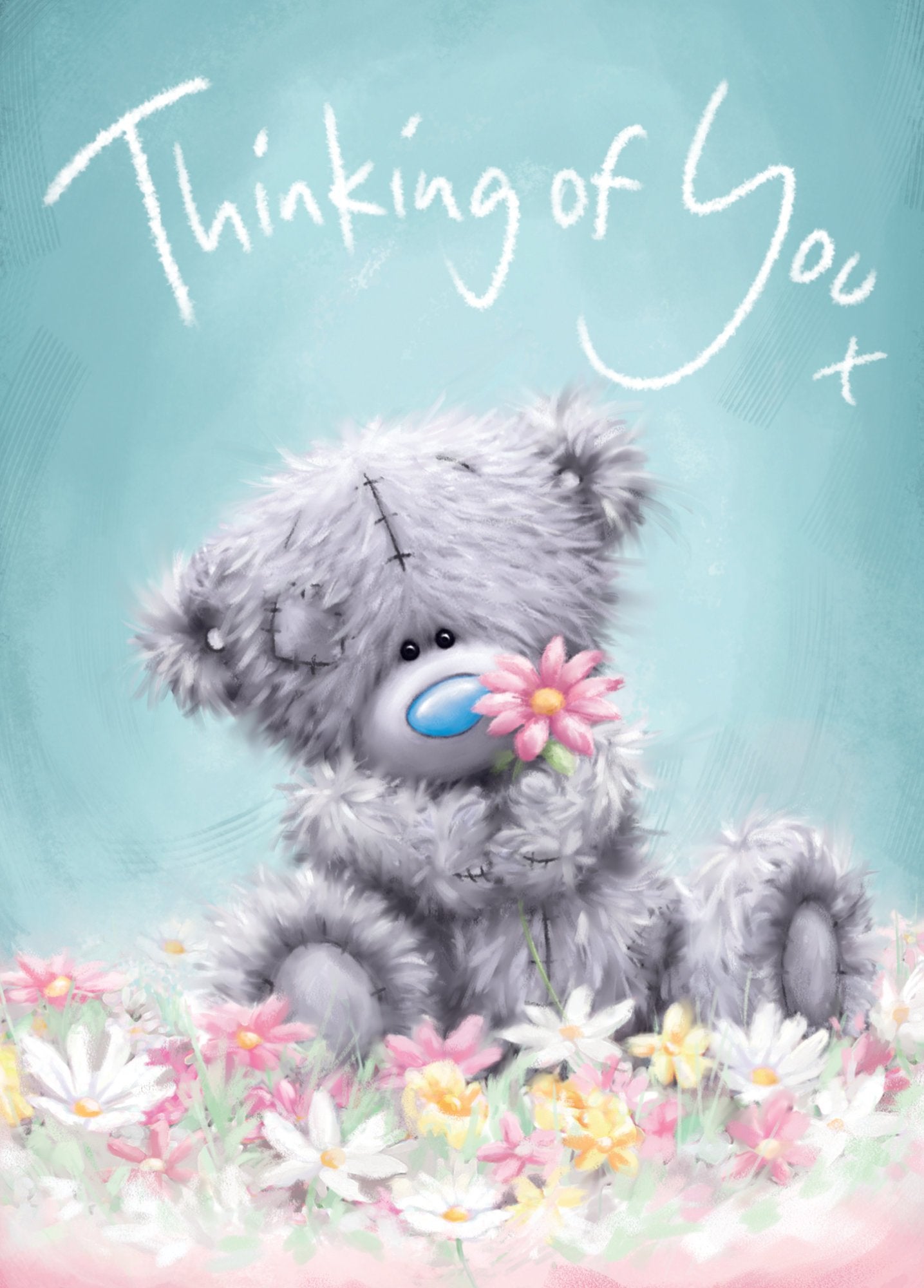 Photograph of Thinking of You Teddy Flowers Greetings Card at Nicole's Shop