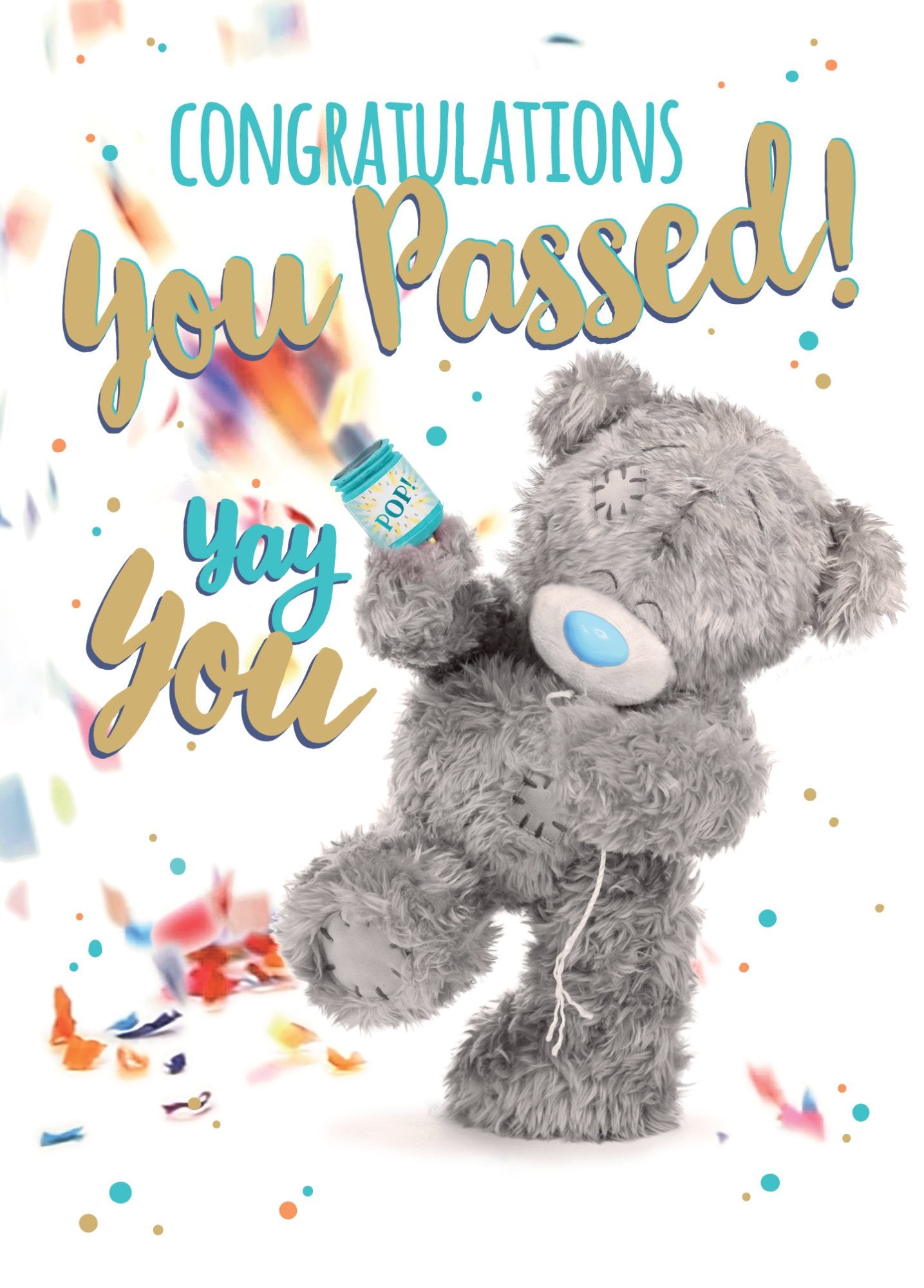 Photograph of Exam Congratulations Teddy Popper Greetings Card at Nicole's Shop