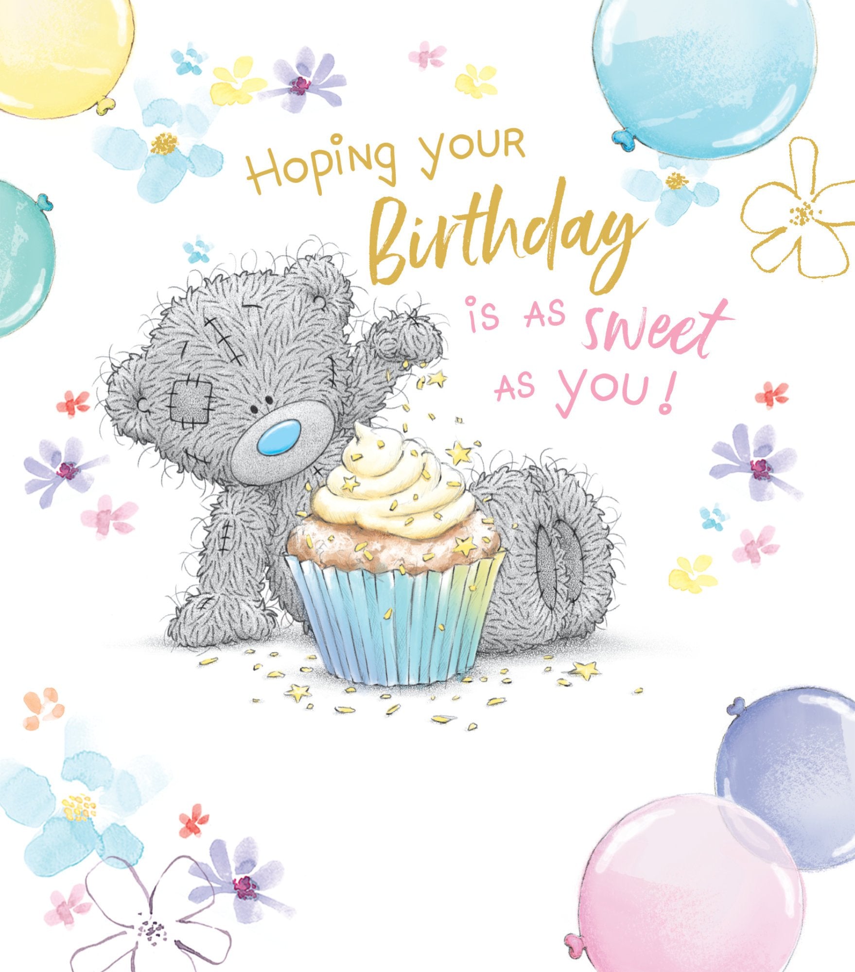 Photograph of Bear Sprinkling Cupcake Greetings Card at Nicole's Shop
