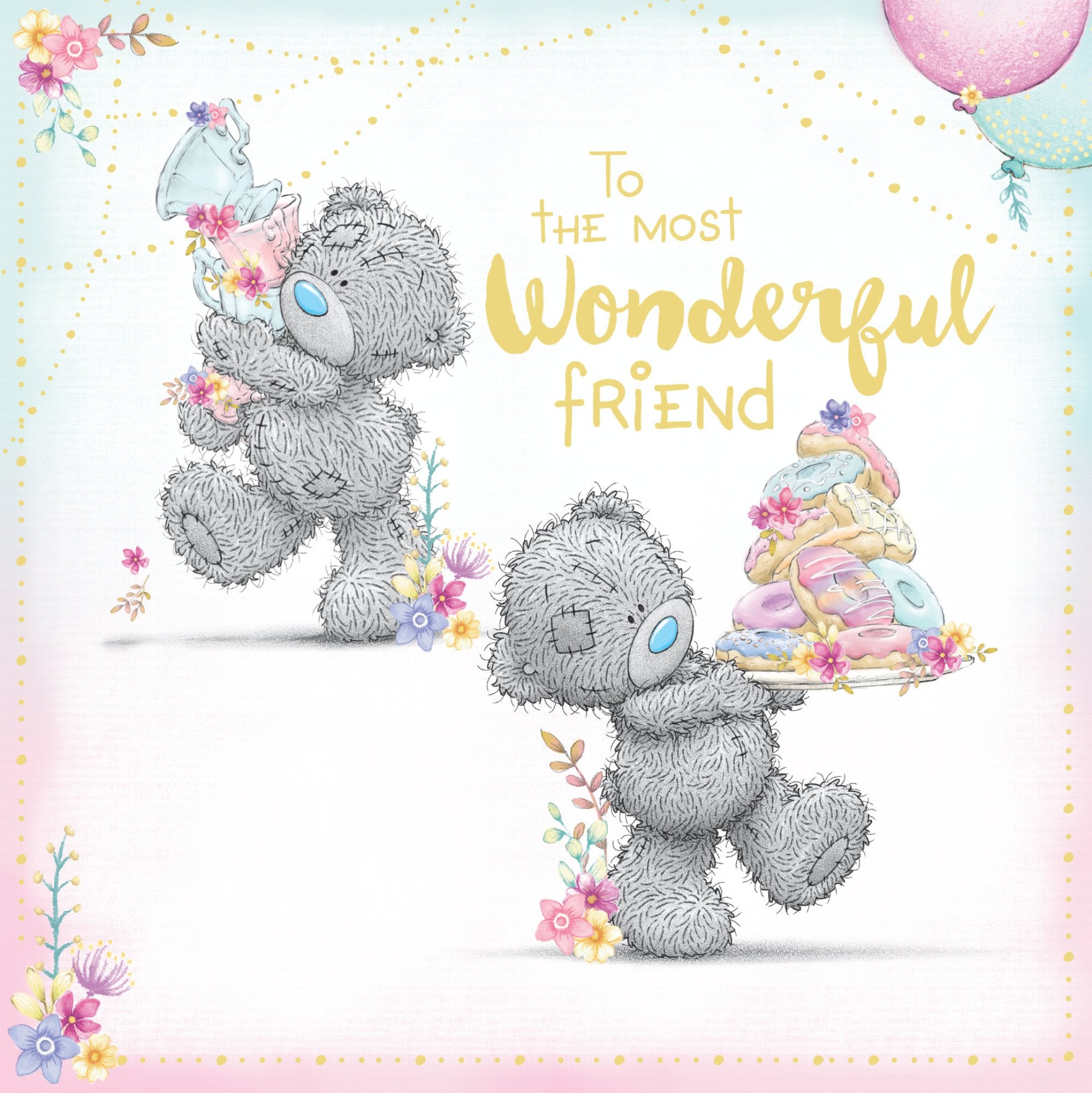 Photograph of Friend Birthday Bears & Treats Greetings Card at Nicole's Shop