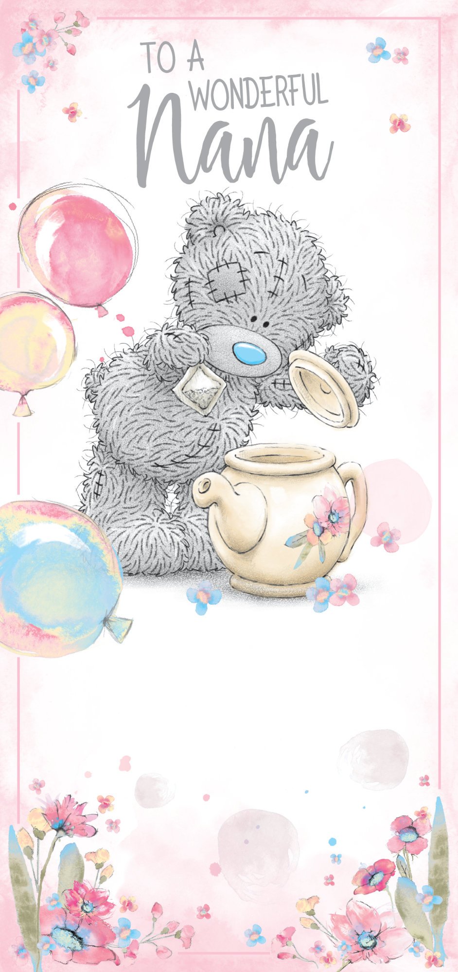 Photograph of Nana Birthday Teddy Teapot Greetings Card at Nicole's Shop