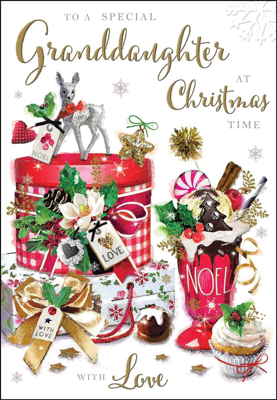 Christmas Granddaughter Ice Cream Card XM004