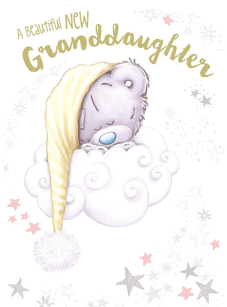 Birth Grandaughter Bear In Cloud Card