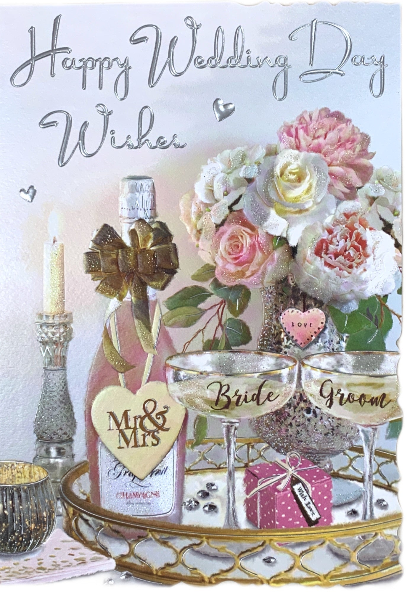Front of Wedding Day Bride Groom Toast Card