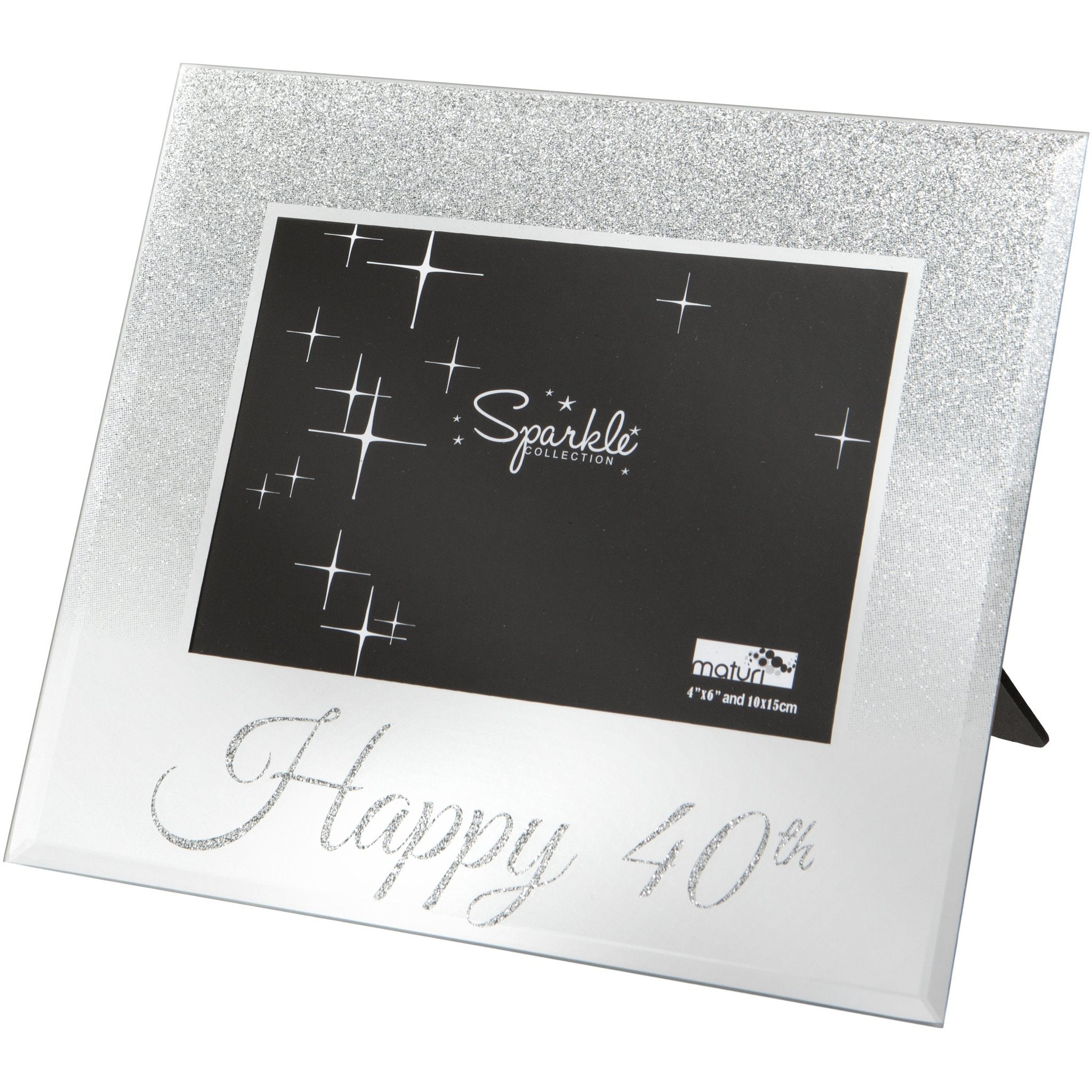 Photo of 40th Glass Glitter Photo Frame 4x6