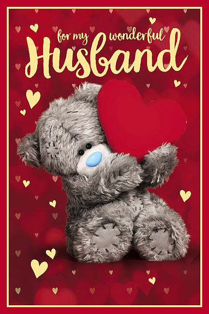 Husband Birthday Bear With Heart Card