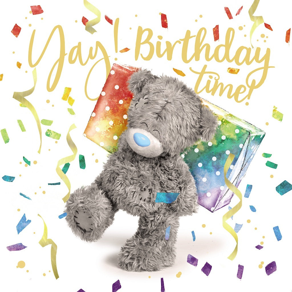 Birthday Bear Carrying Gift Box Card by Me to You
