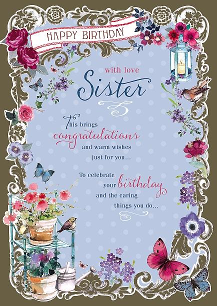 Photograph of Sister Birthday Celebrations Greetings Card at Nicole's Shop