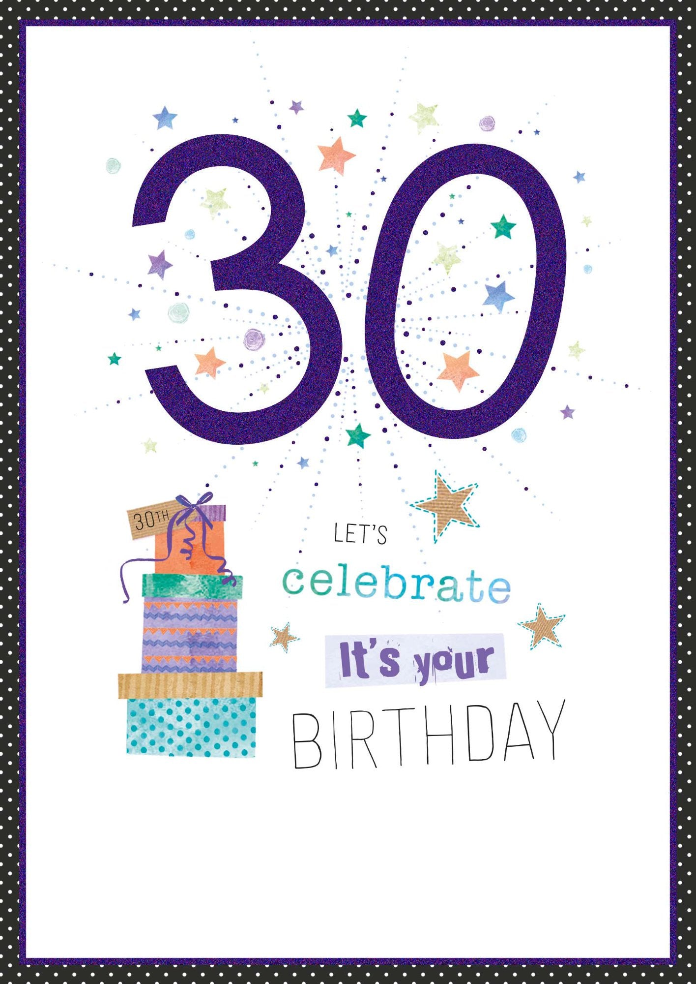 Photograph of 30th Birthday Celebrate Stars Greetings Card at Nicole's Shop