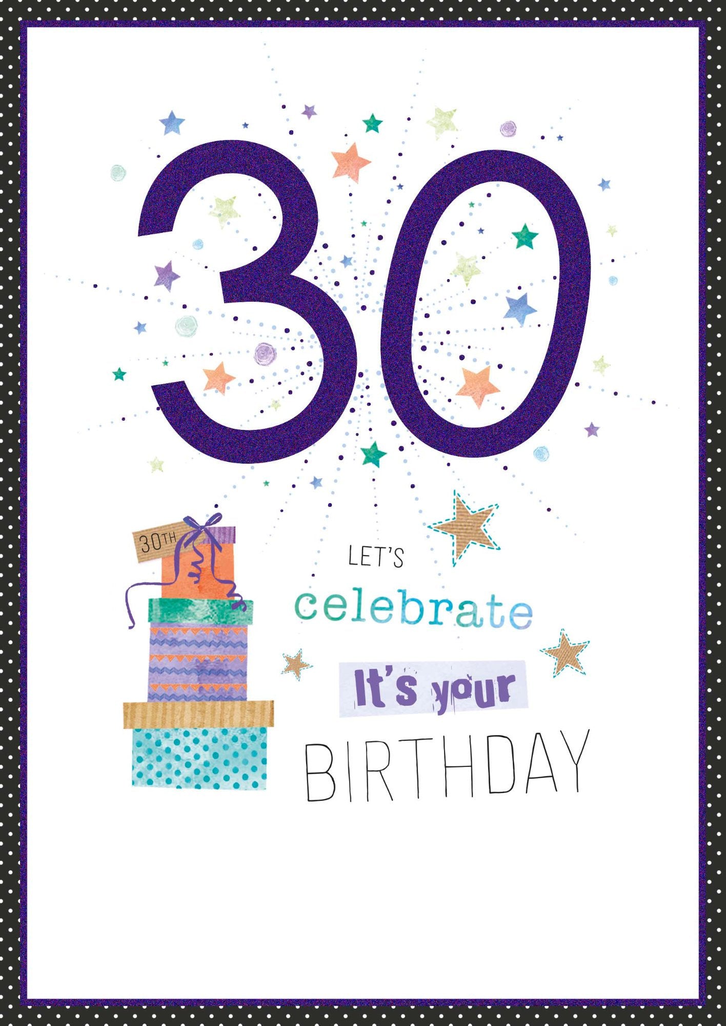Photograph of 30th Birthday Celebrate Stars Greetings Card at Nicole's Shop