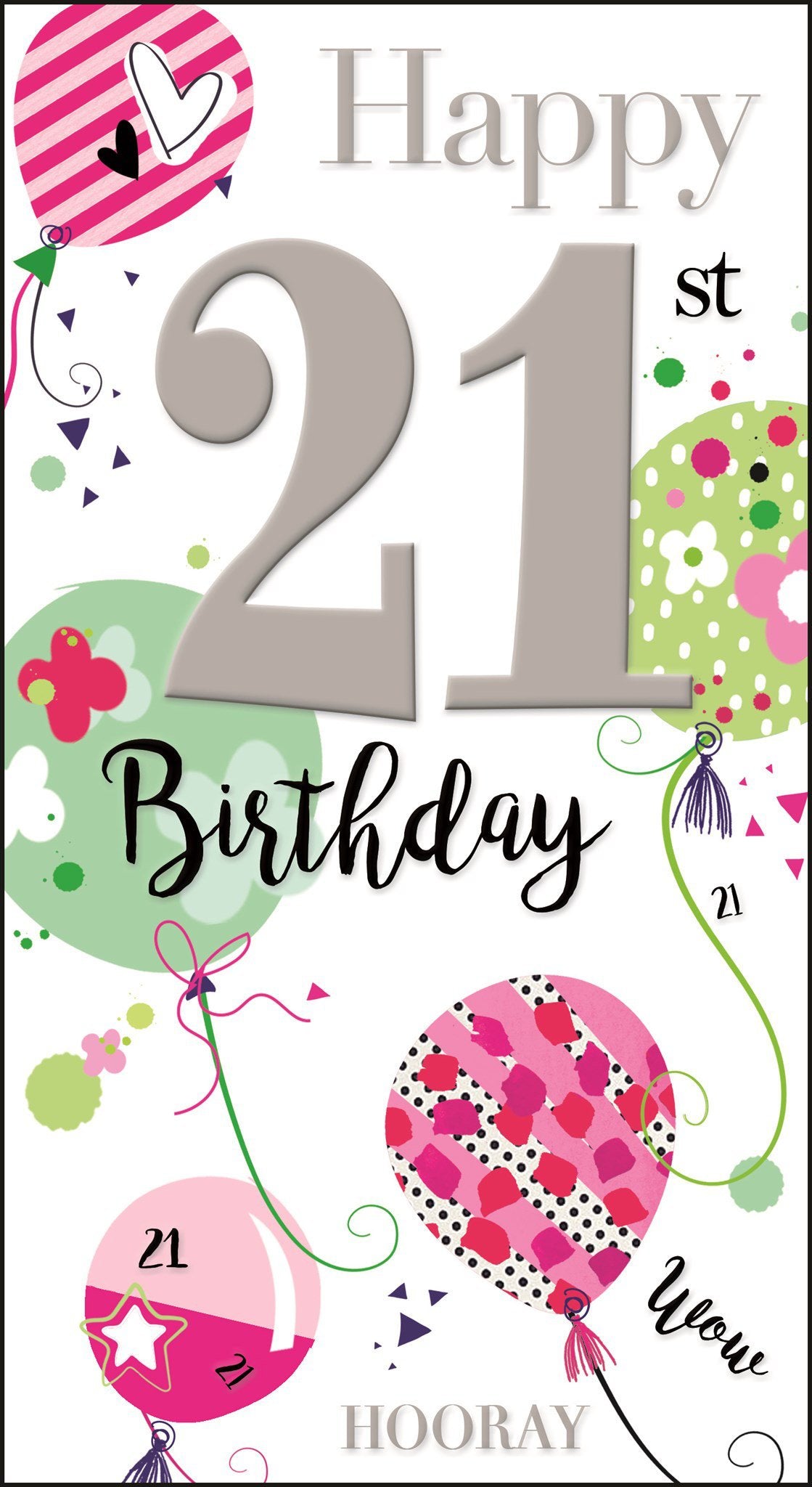 Front of 21st Birthday Balloons Greetings Card