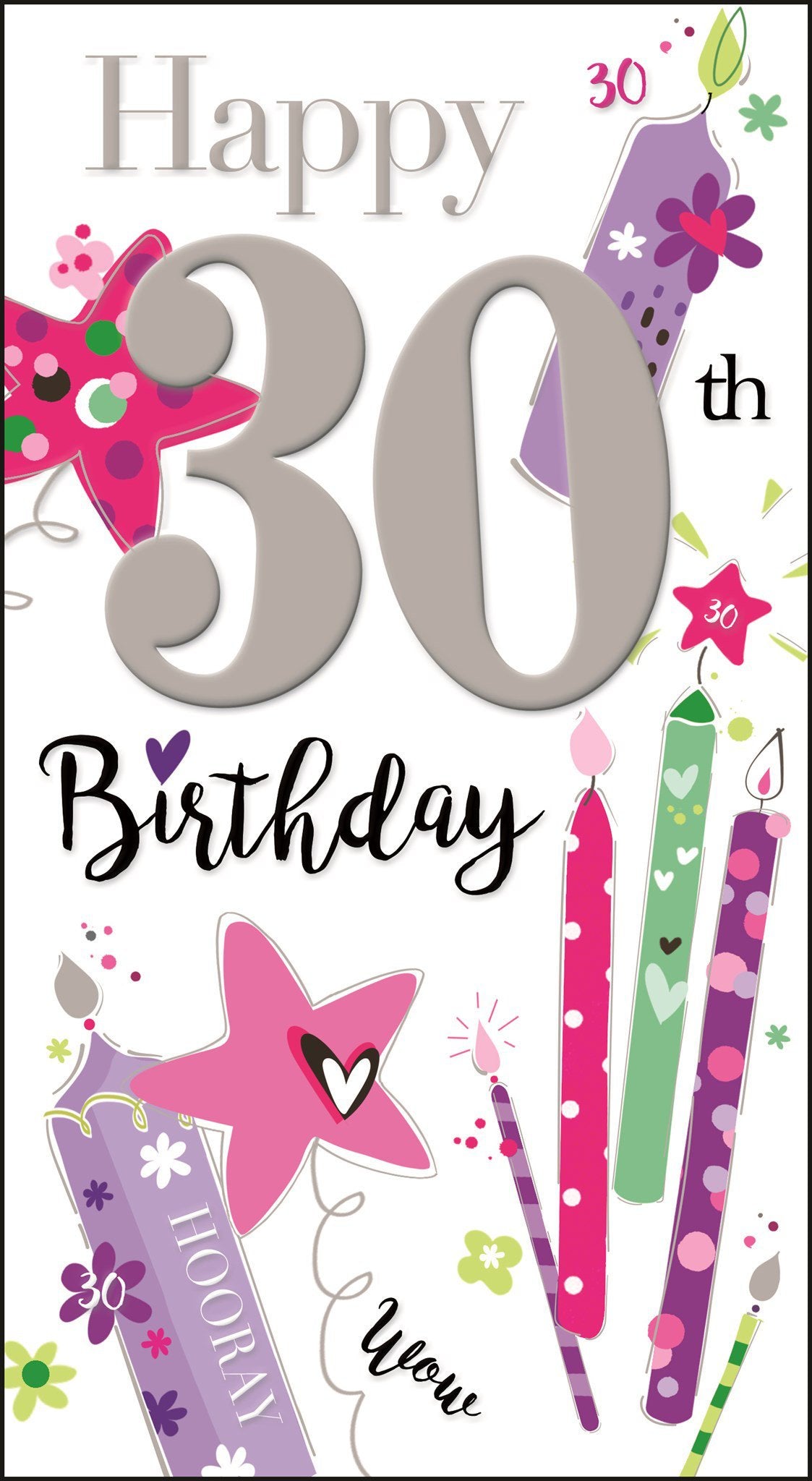 Front of 30th Birthday Candles Greetings Card