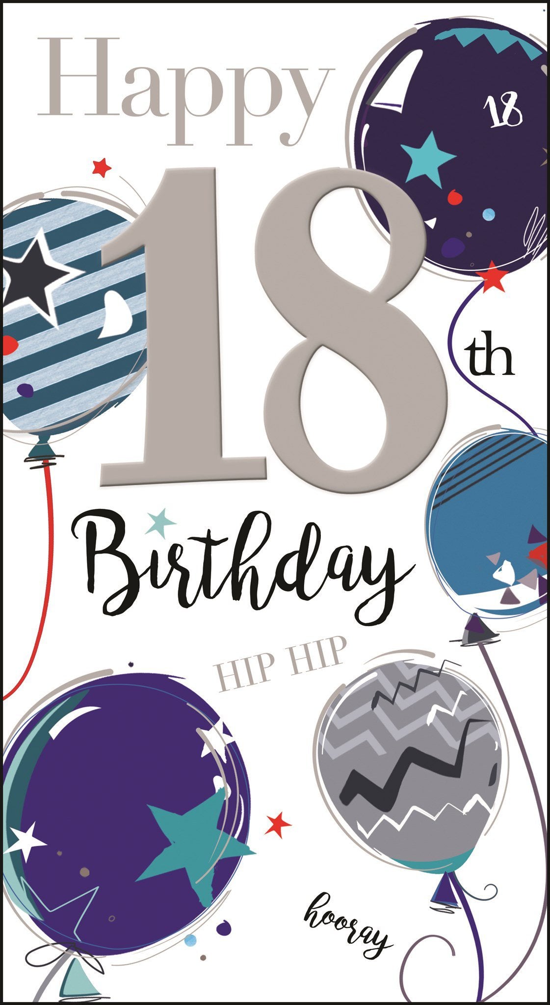 Front of 18th Birthday Balloons Greetings Card