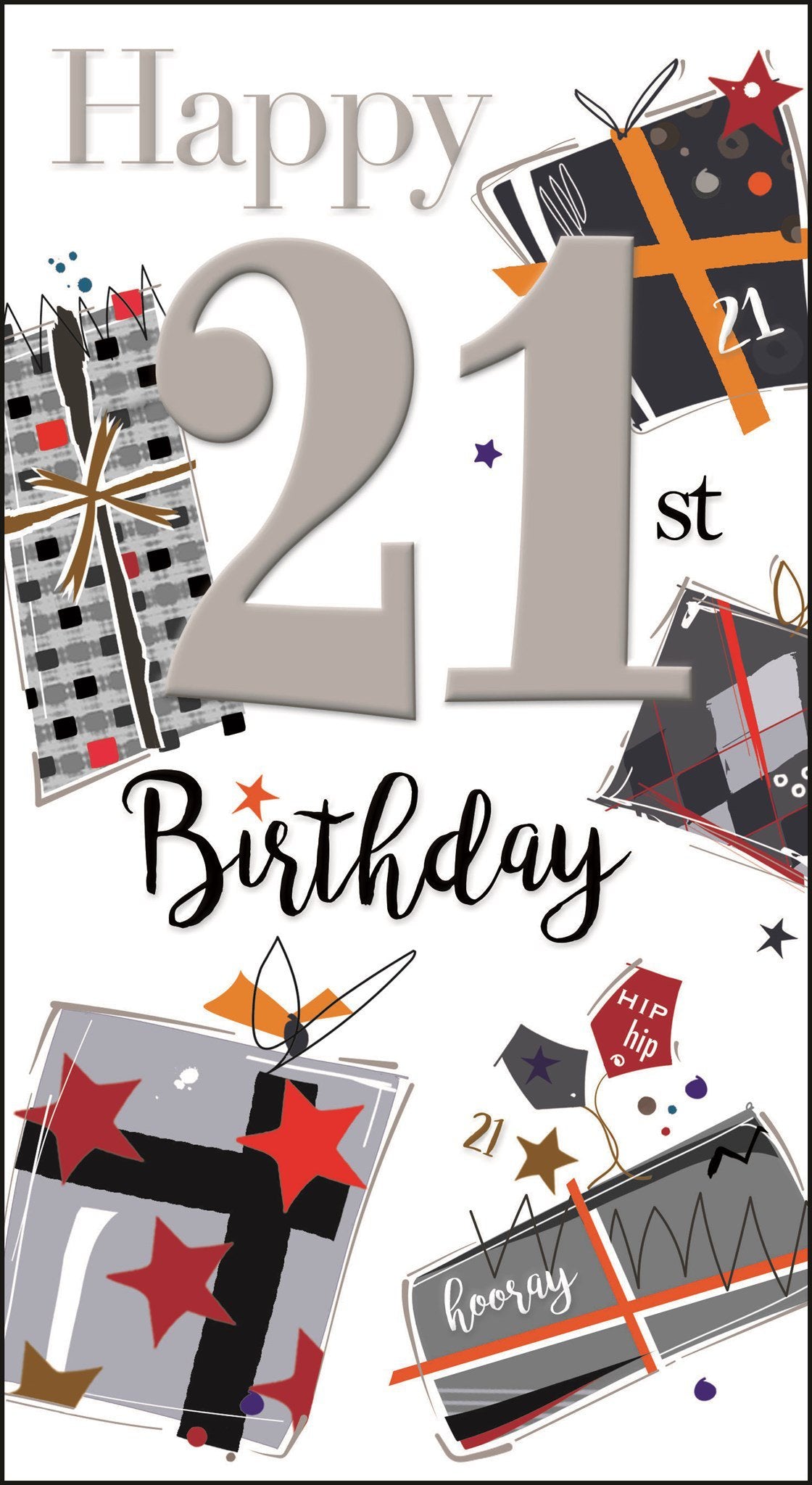 Front of 21st Birthday Presents Greetings Card