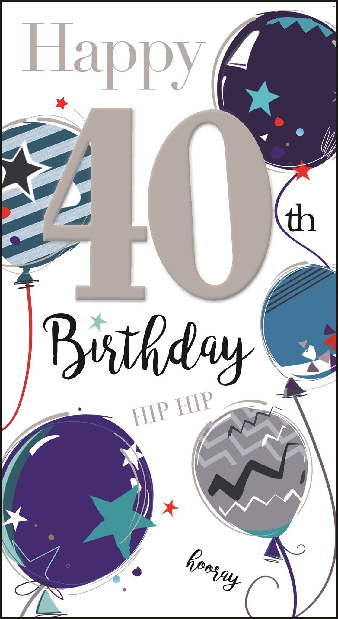Front of 40th Birthday Balloons Greetings Card