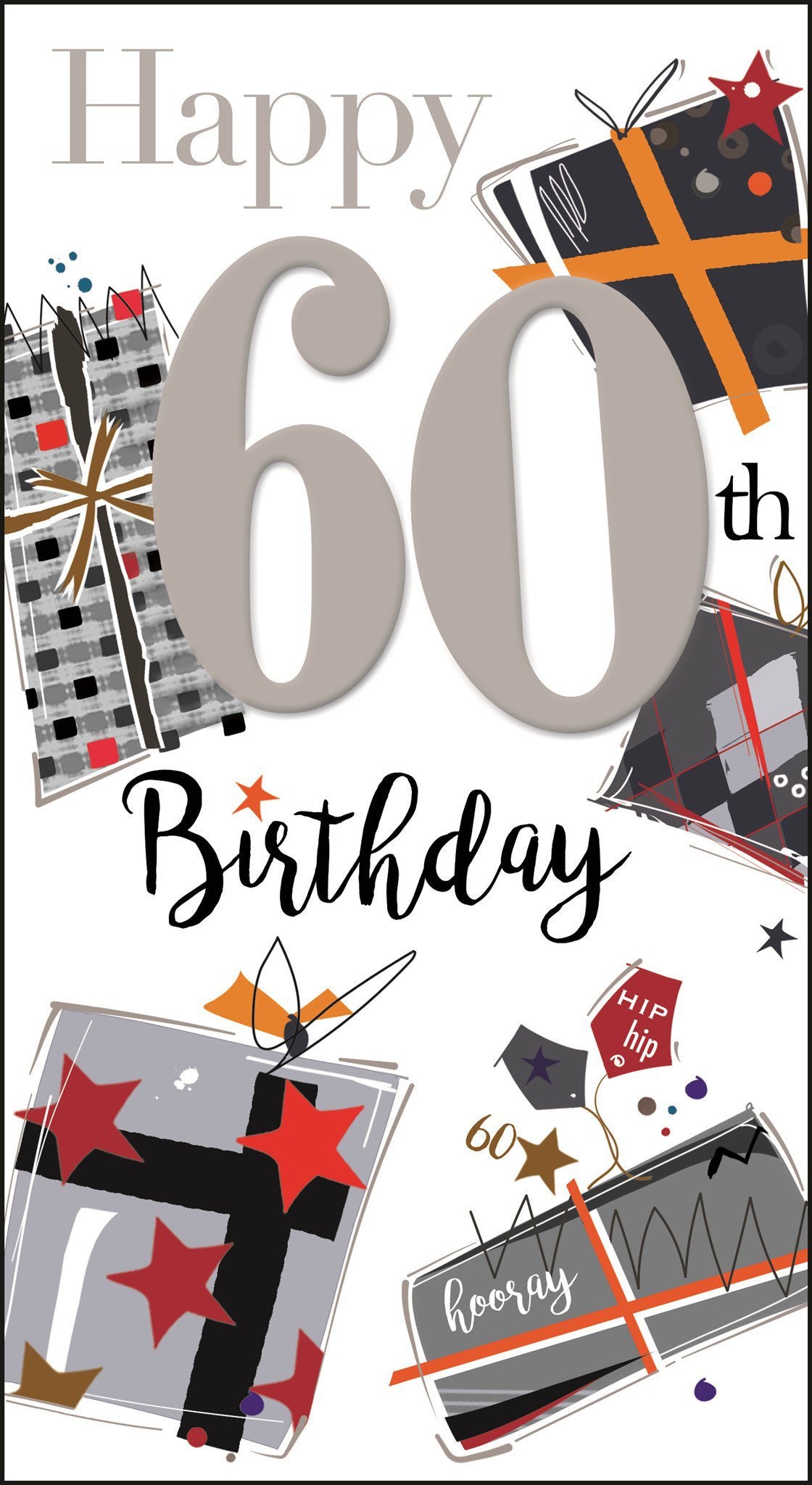Front of 60th Birthday Presents Greetings Card