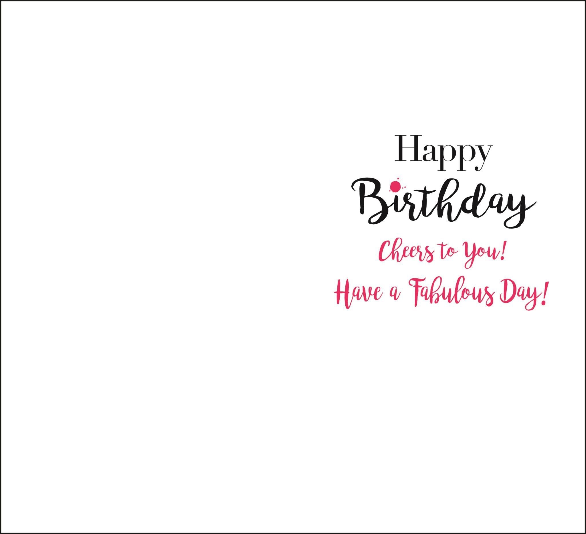 Inside of Special Friend Birthday Cocktail Greetings Card
