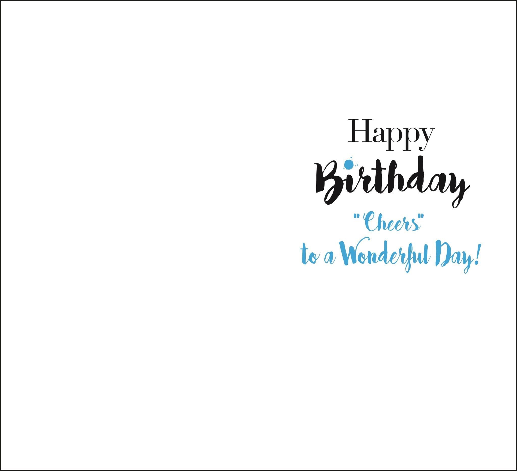 Inside of Brother Birthday Bottle Cheers Greetings Card
