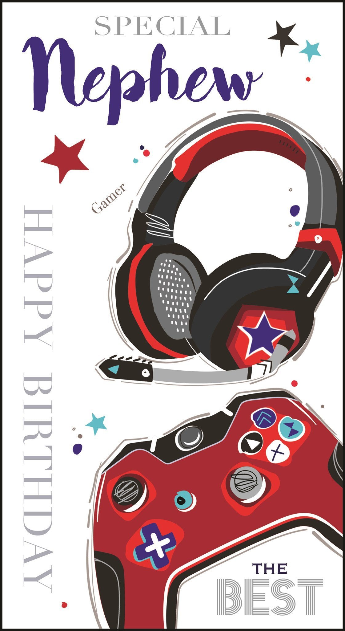 Front of Nephew Birthday Gamer Greetings Card