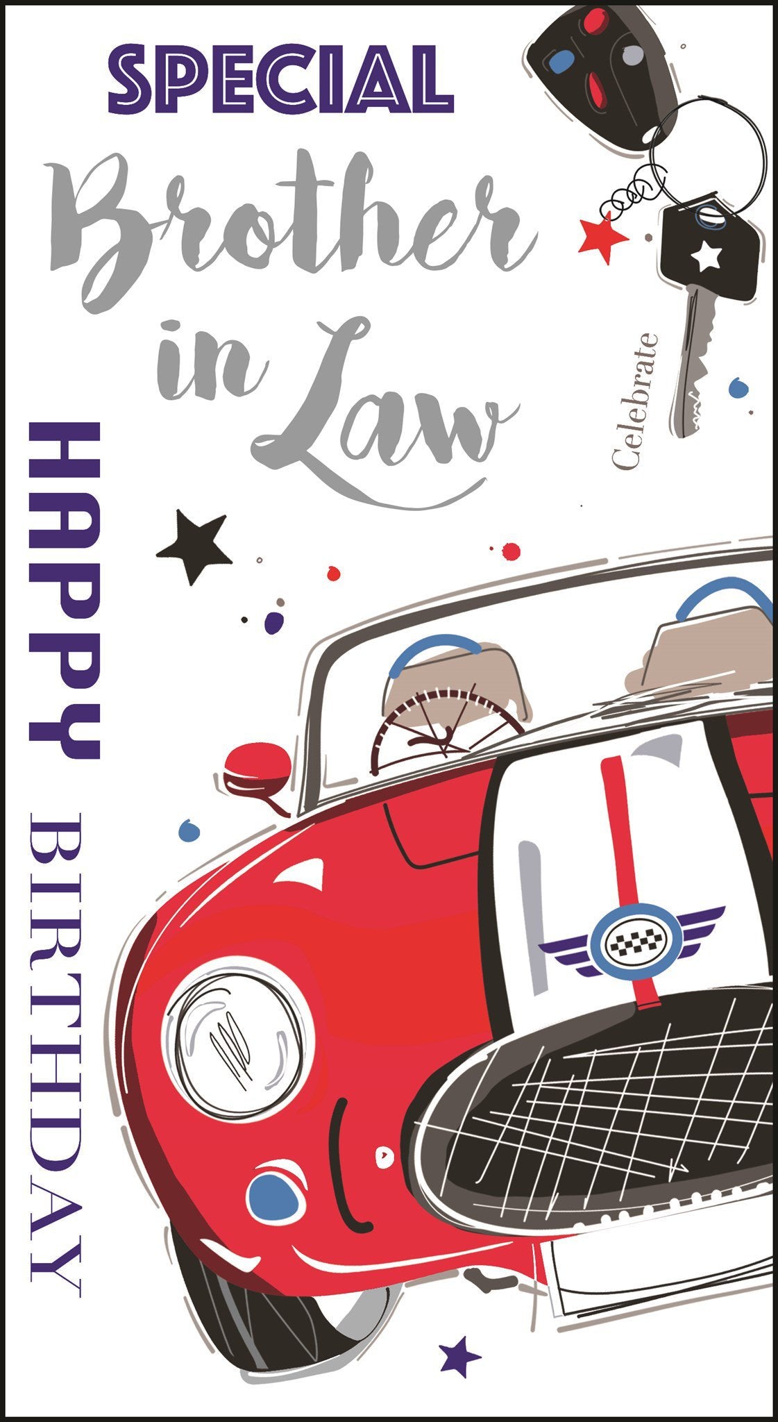 Front of Brother in Law Birthday Sports Car Greetings Card