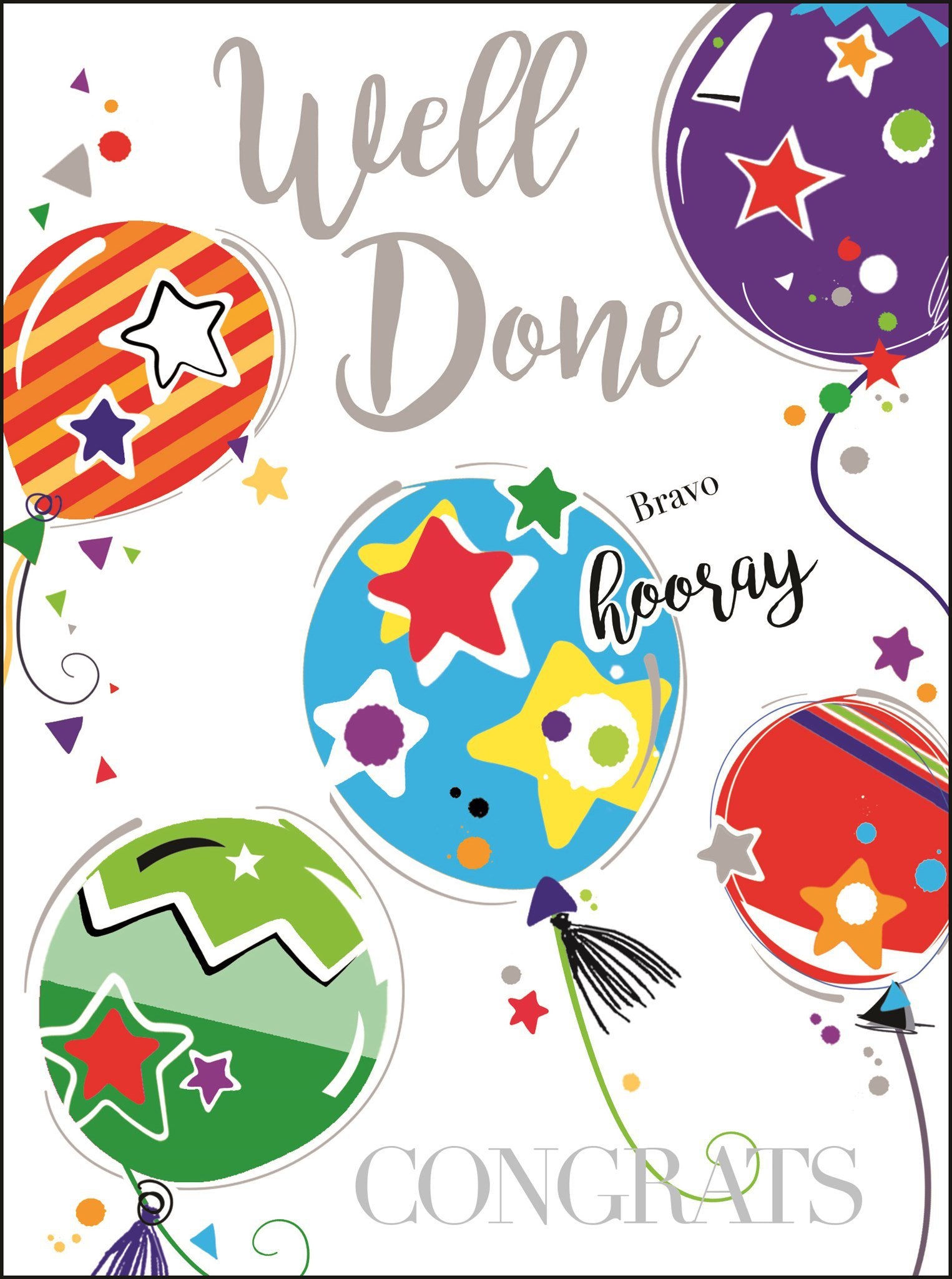 Front of Well Done Balloons Congrats Greetings Card