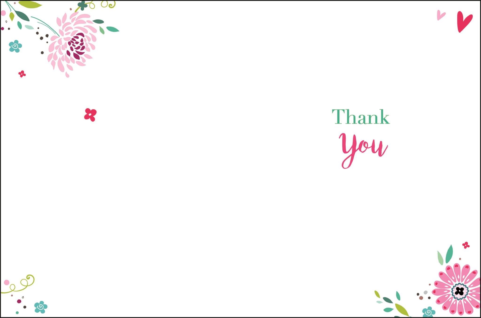 Inside of Thank you Floral Bouquet Greetings Card