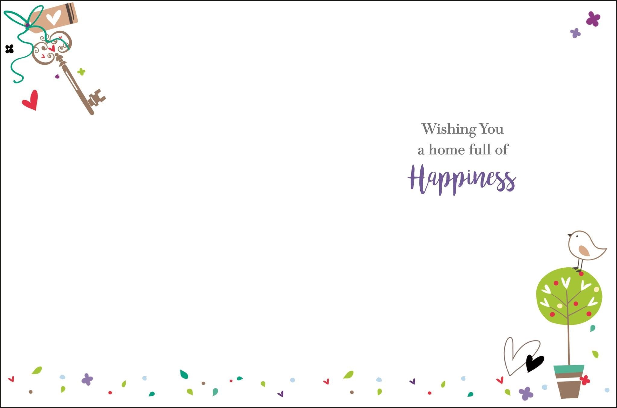 Inside of New Home Happy Love Greetings Card