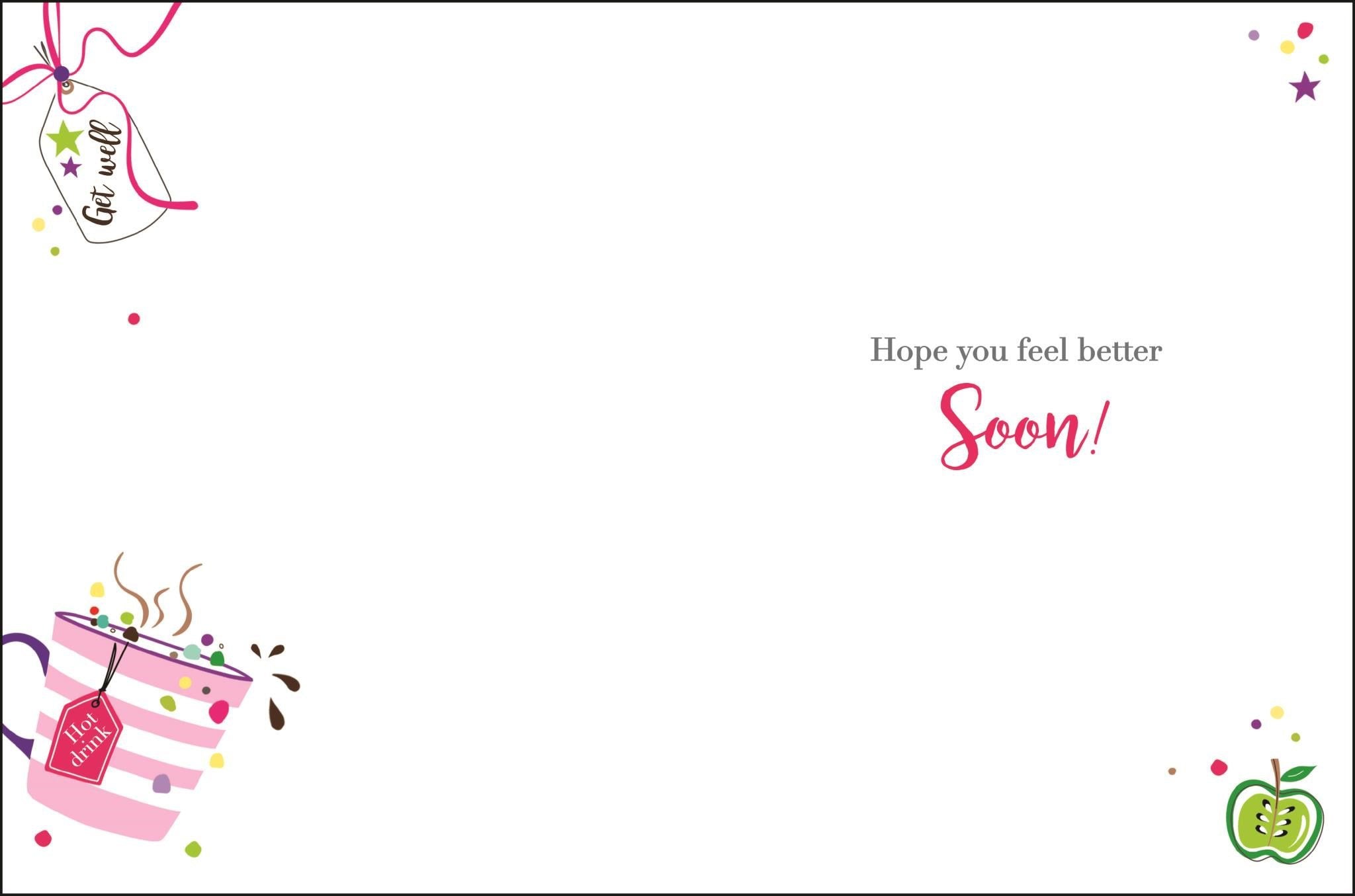 Inside of Get Well Feet Up Greetings Card