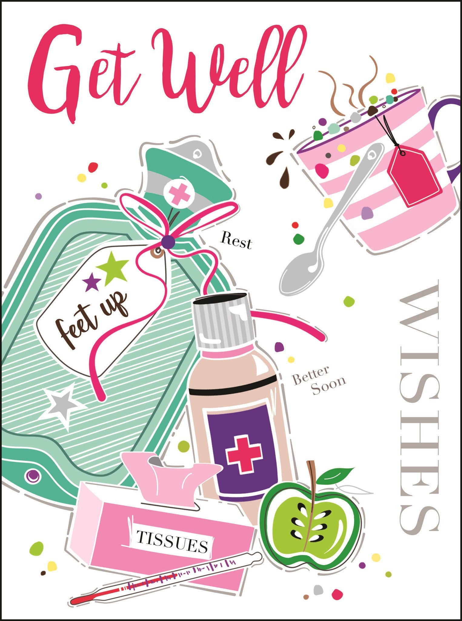 Front of Get Well Feet Up Greetings Card