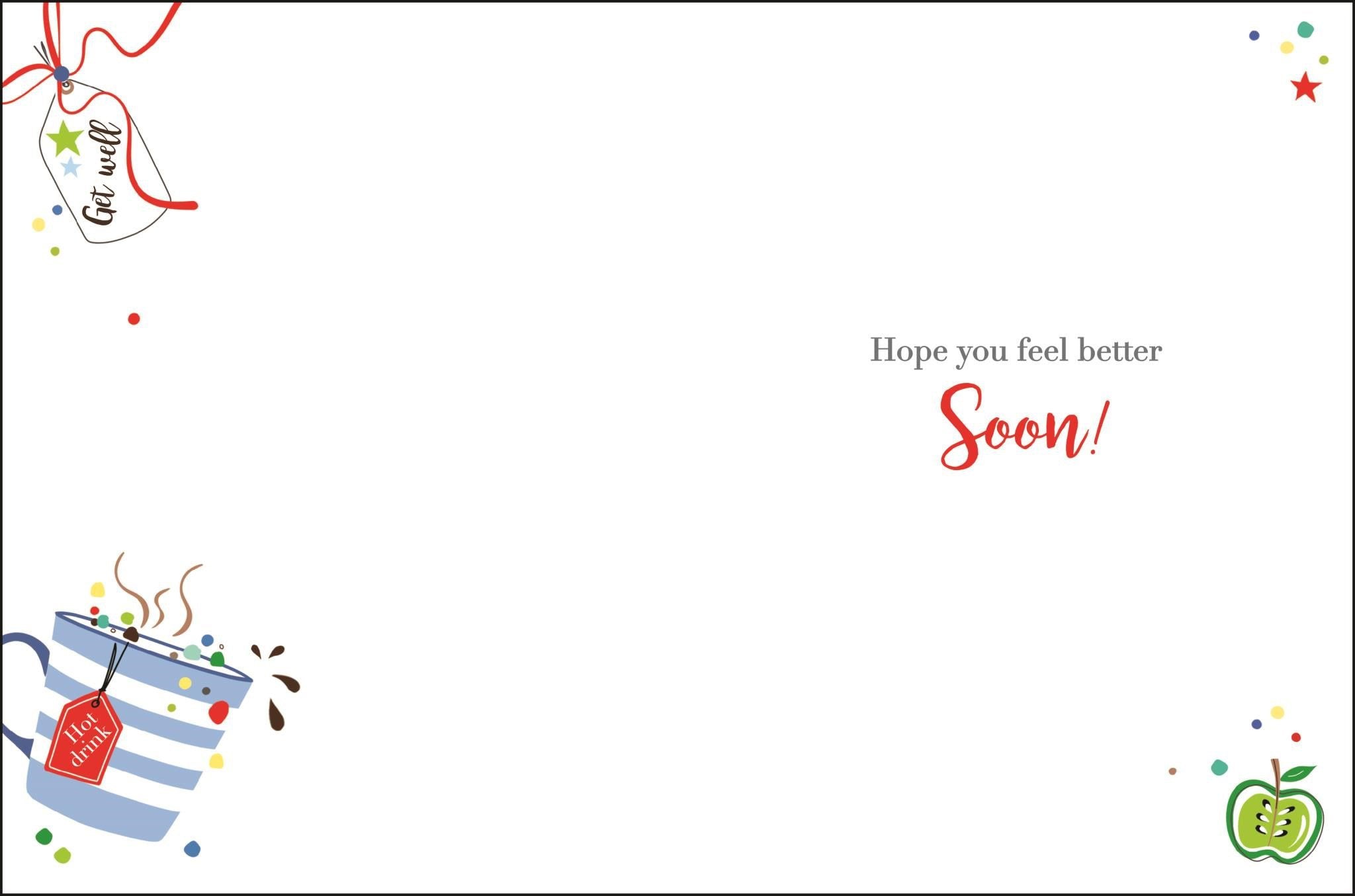 Inside of Get Well Meds Feet Up Greetings Card